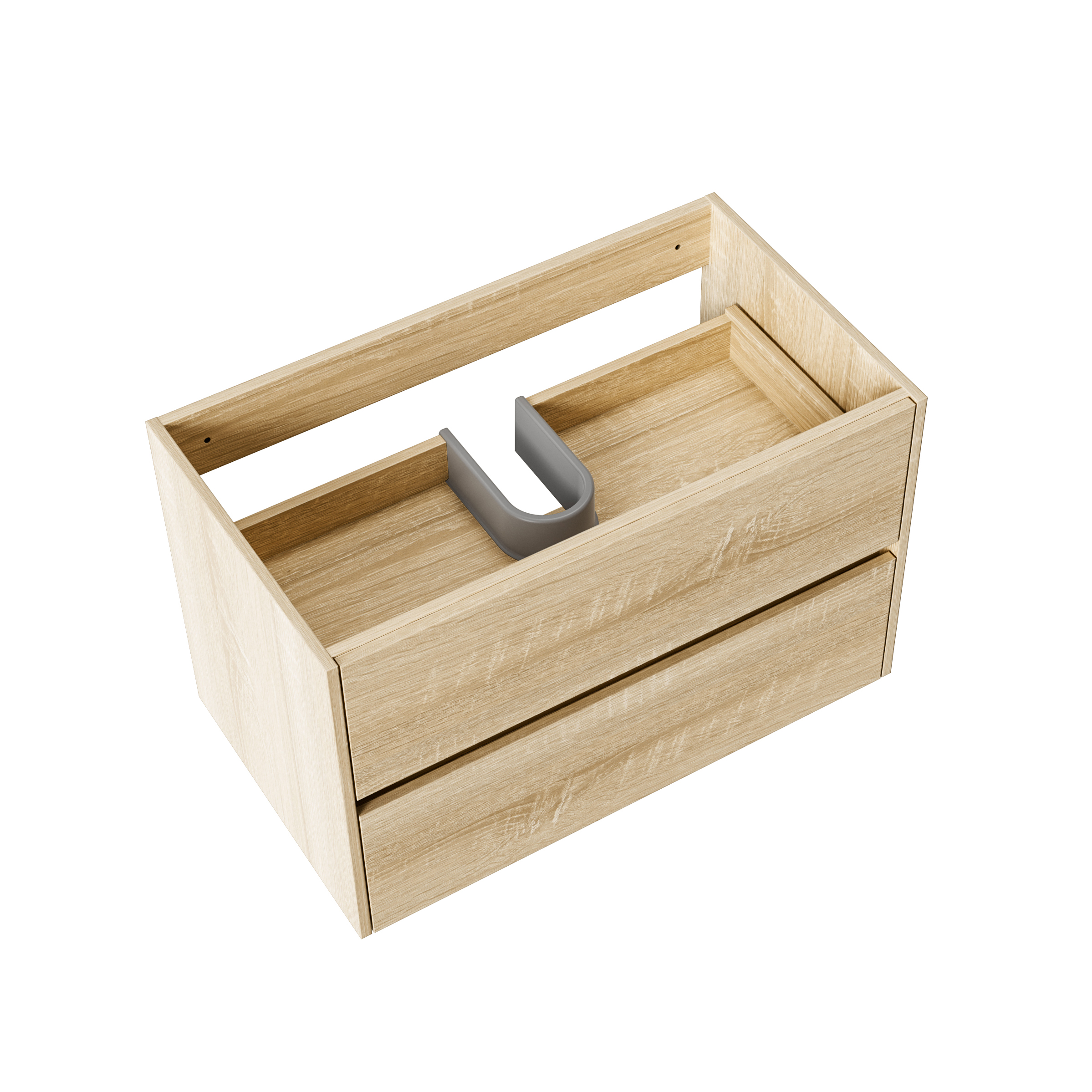 ALONI HAYAT VANITY UNIT - 2 DRAWERS - HANDLELESS - SOFT CLOSE – 79,5X50X45 CM - OAK