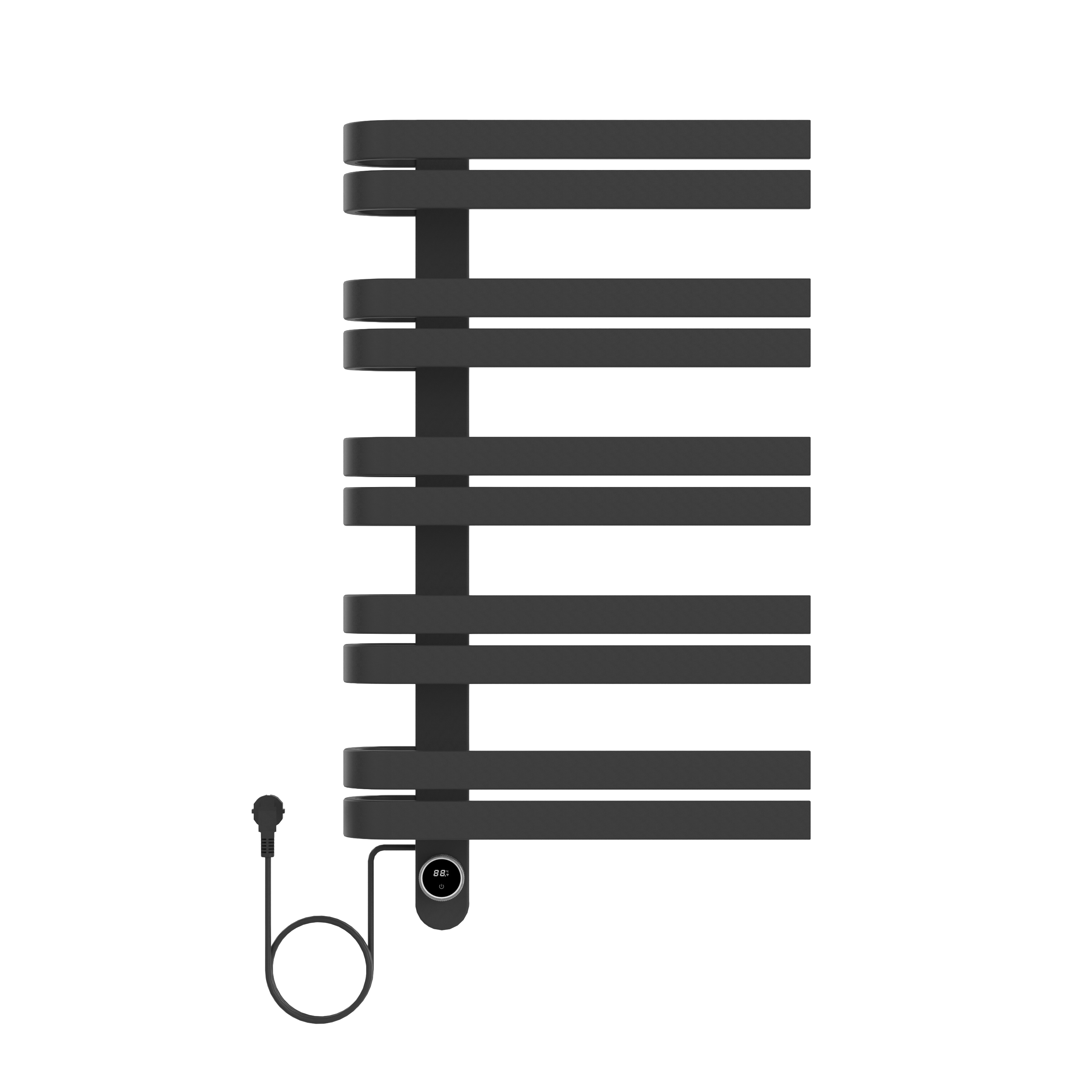 BELRAD ELEKTRISCHE HANDDOEKDROGER - DESIGN - SMART WIFI - AANSLUITING LINKS - 225W - 900X500 MM - MAT ZWART