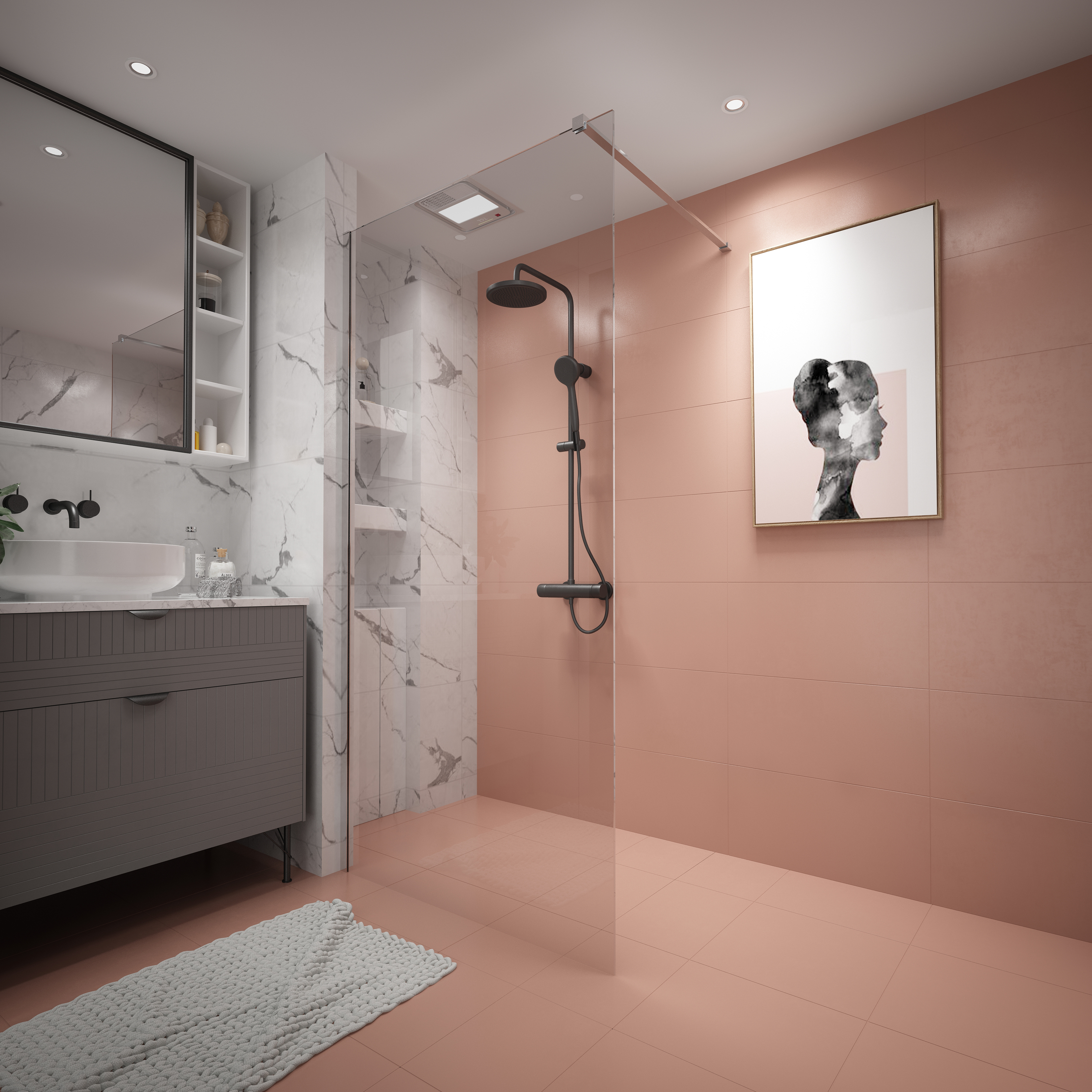ALONI ECO INLOOPDOUCHE - 1000 X 2000MM - CHROOM - HELDER GLAS