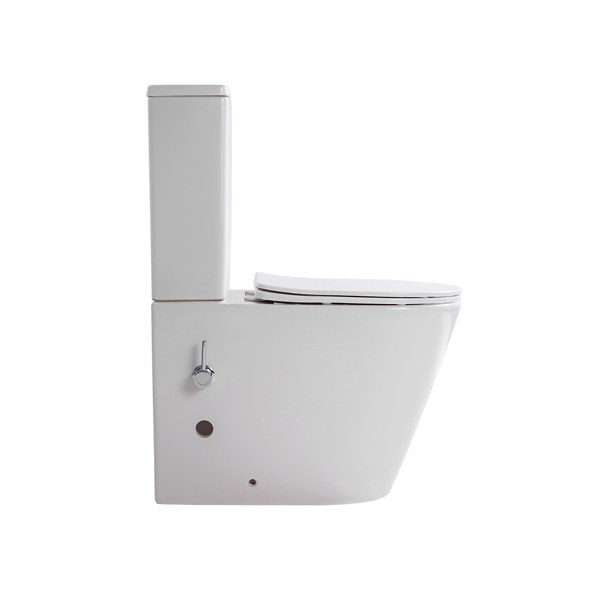 ALONI PRO3028 DUOBLOK - STAAND TOILET MET BIDET - MET BIDETKRAAN KOUD - MET RESERVOIR - MET SPOELMECHANISME - DUBBELE SPOELING 4/6L - MET ZITTING - SOFTCLOSE - 38,5X81,5X63 CM - GLANZEND WIT