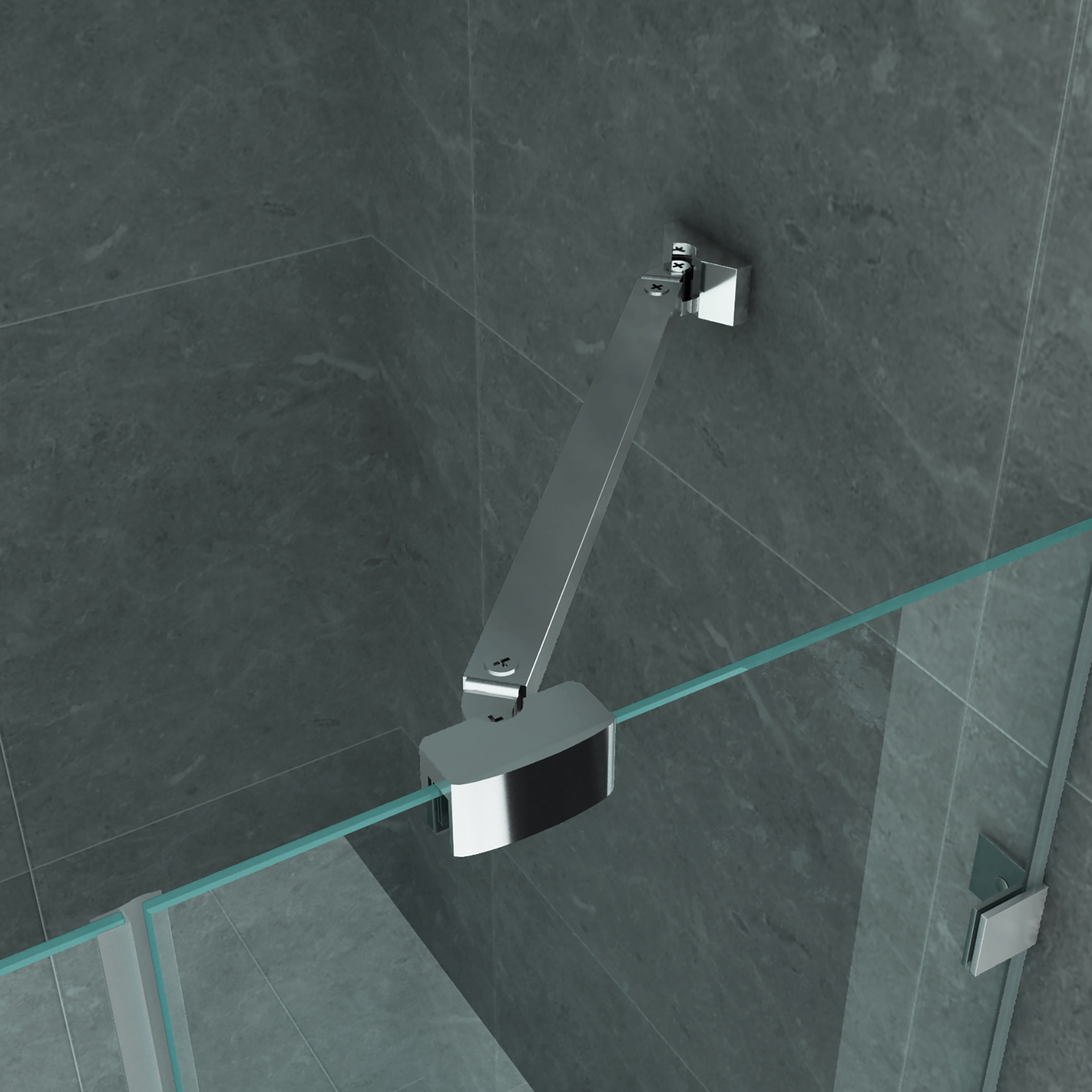 ALONI DOUCHECABINE - DRAAIDEUR, VAST WANDJE EN ZIJWAND - 900 X 1200 X 1950MM - CHROOM - HELDER GLAS