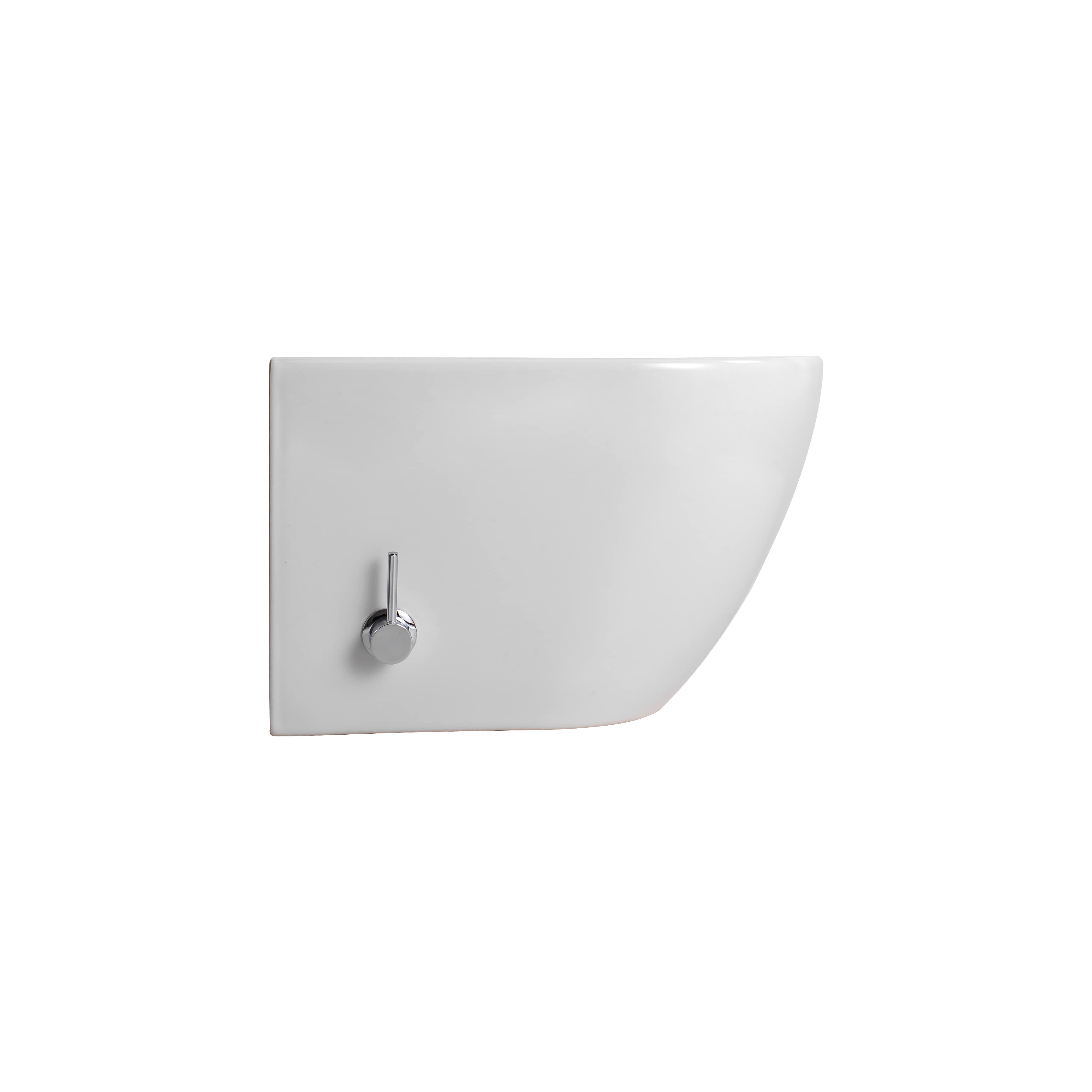DARLO WALL-HUNG TOILET WITH BIDET - RIMLESS - WITH COLD WATER BIDET TAP - WITHOUT SEAT - COMPACT 49 CM - GLOSSY WHITE