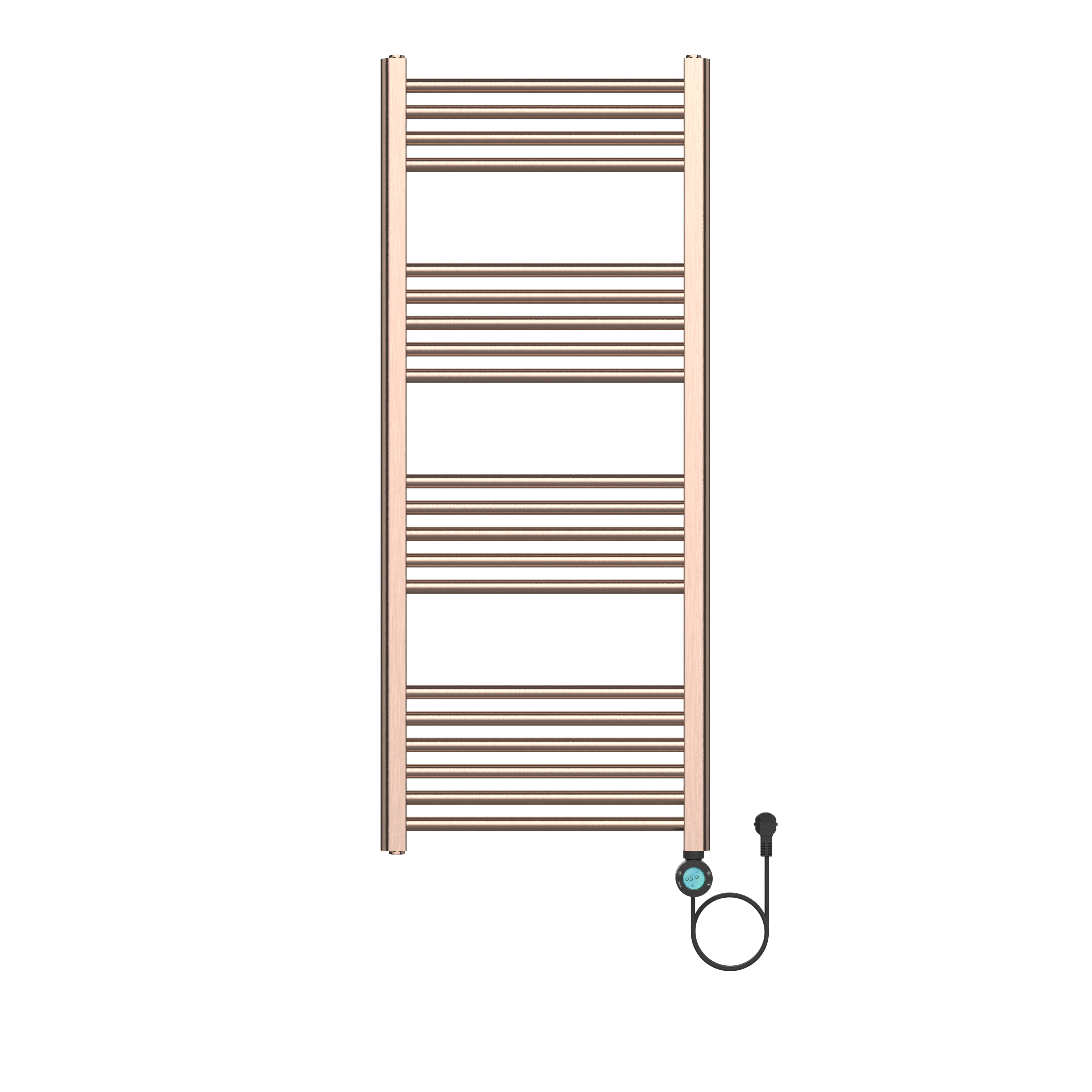 BELRAD ELEKTRISCHE HANDDOEKDROGER - MET DIGITALE, PROGRAMEERBARE THERMOSTAAT - SMART WIFI - AANSLUITING RECHTS - 700W - 1200X500 MM - GEBORSTELD KOPER