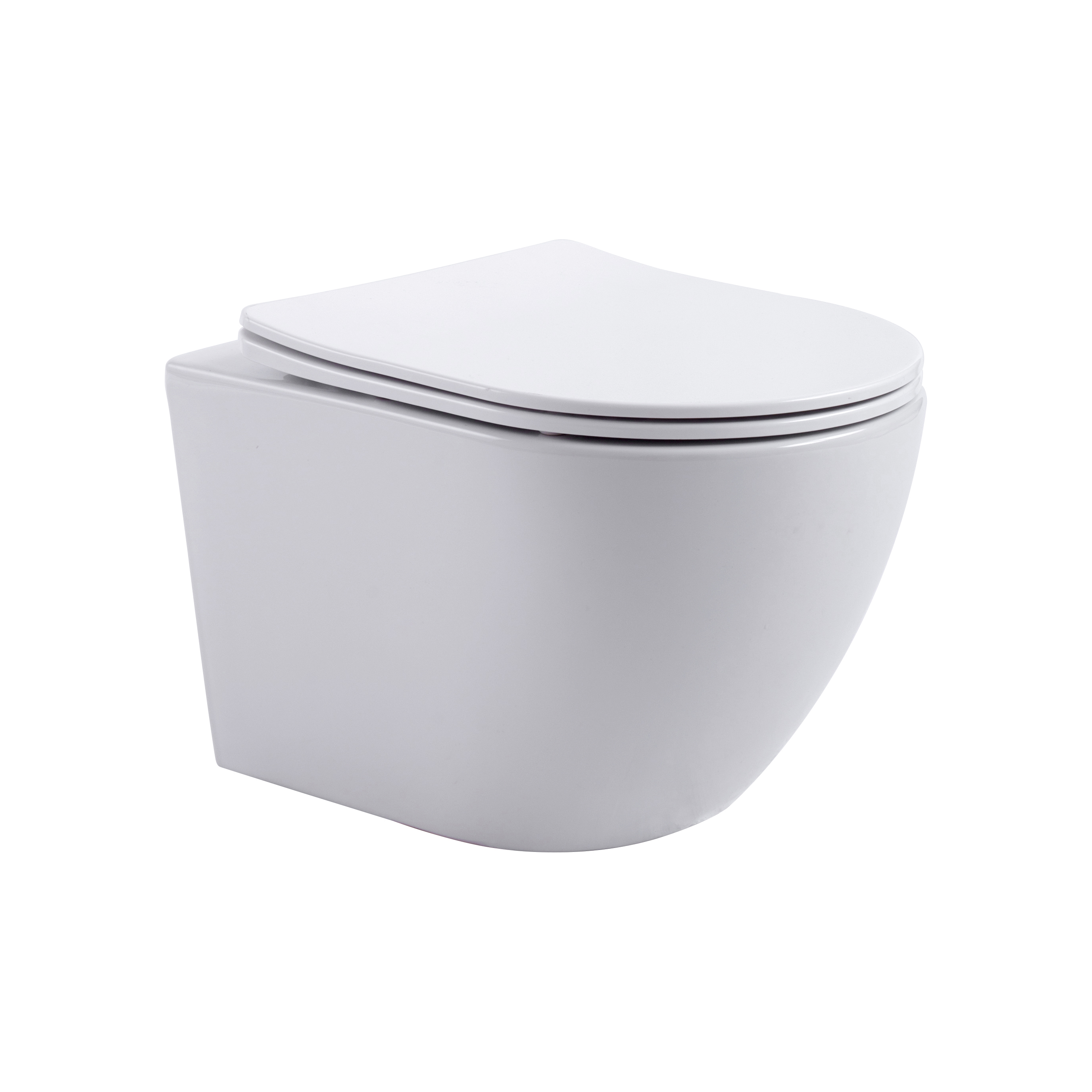ALONI PRO WALL-HUNG TOILET – 360° FLUSH – RIMLESS – WITH SEAT – DUROPLAST – SOFT CLOSE – QUICK RELEASE – COMPACT 49 CM – 36X32X49 CM – MATT WHITE
