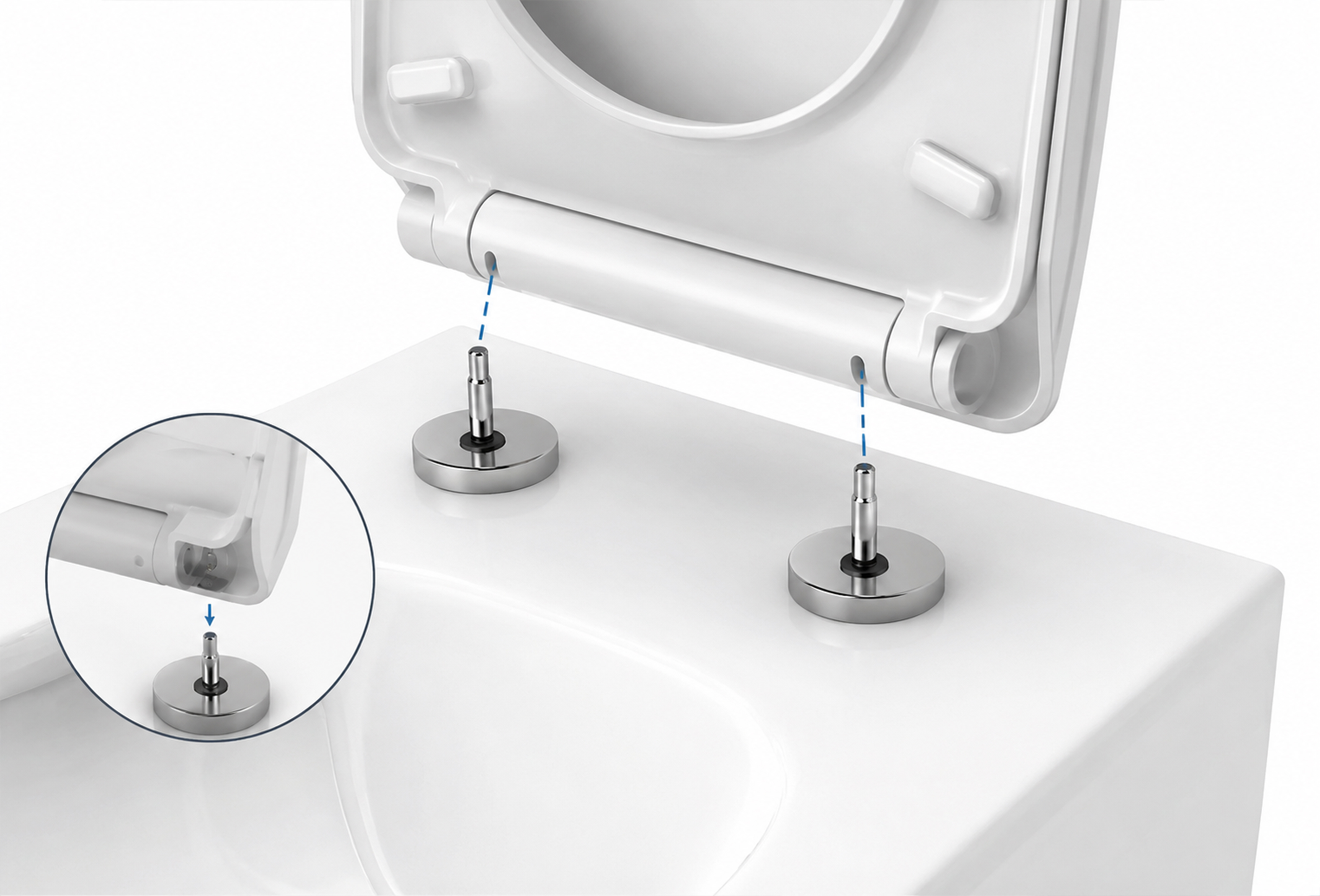 ALONI ECO ELVIA ABATTANT WC - SOFT CLOSE - QUICK RELEASE - DUROPLAST - TOPFIX - CHARNIÈRES EN INOX - BLANC BRILLANT