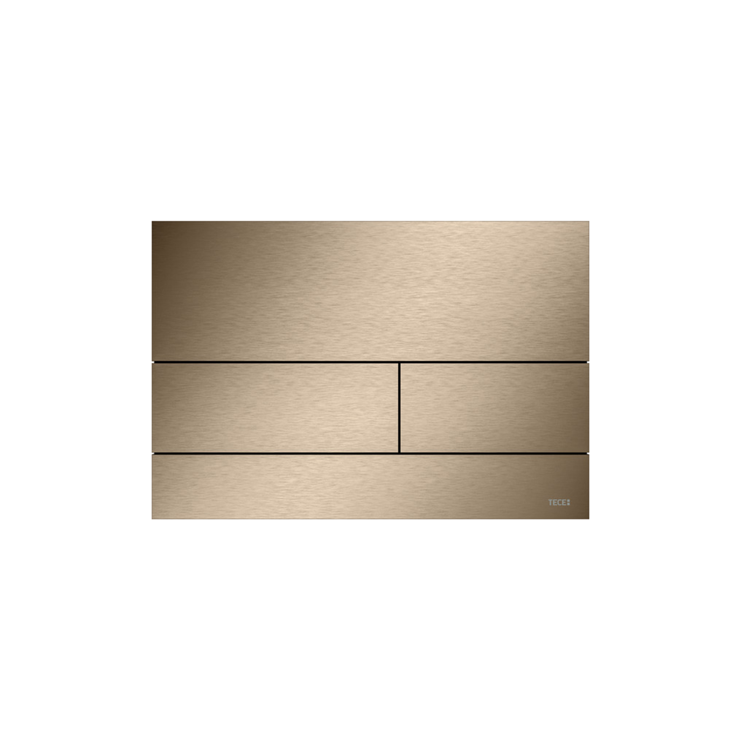 TECESQUARE II METAAL WC-BEDIENINGSPLAAT VOOR DUOSPOELTECHNIEK, GEBORSTELD ROOD GOUD (MET ANTI-VINGERPRINT)