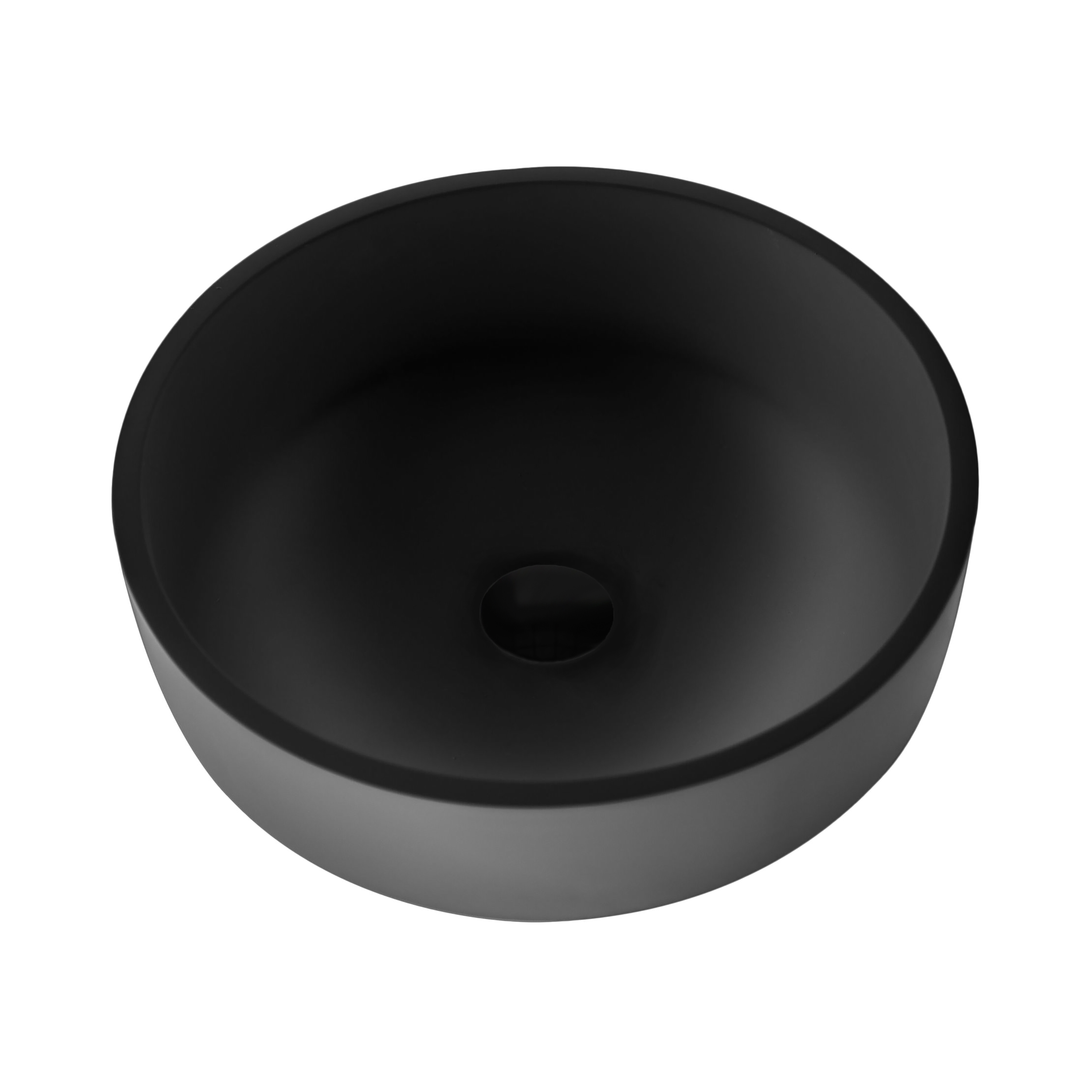 ALONI SOLID SURFACE OPBOUW WASKOM (42 x 14 cm)  - MAT ZWART