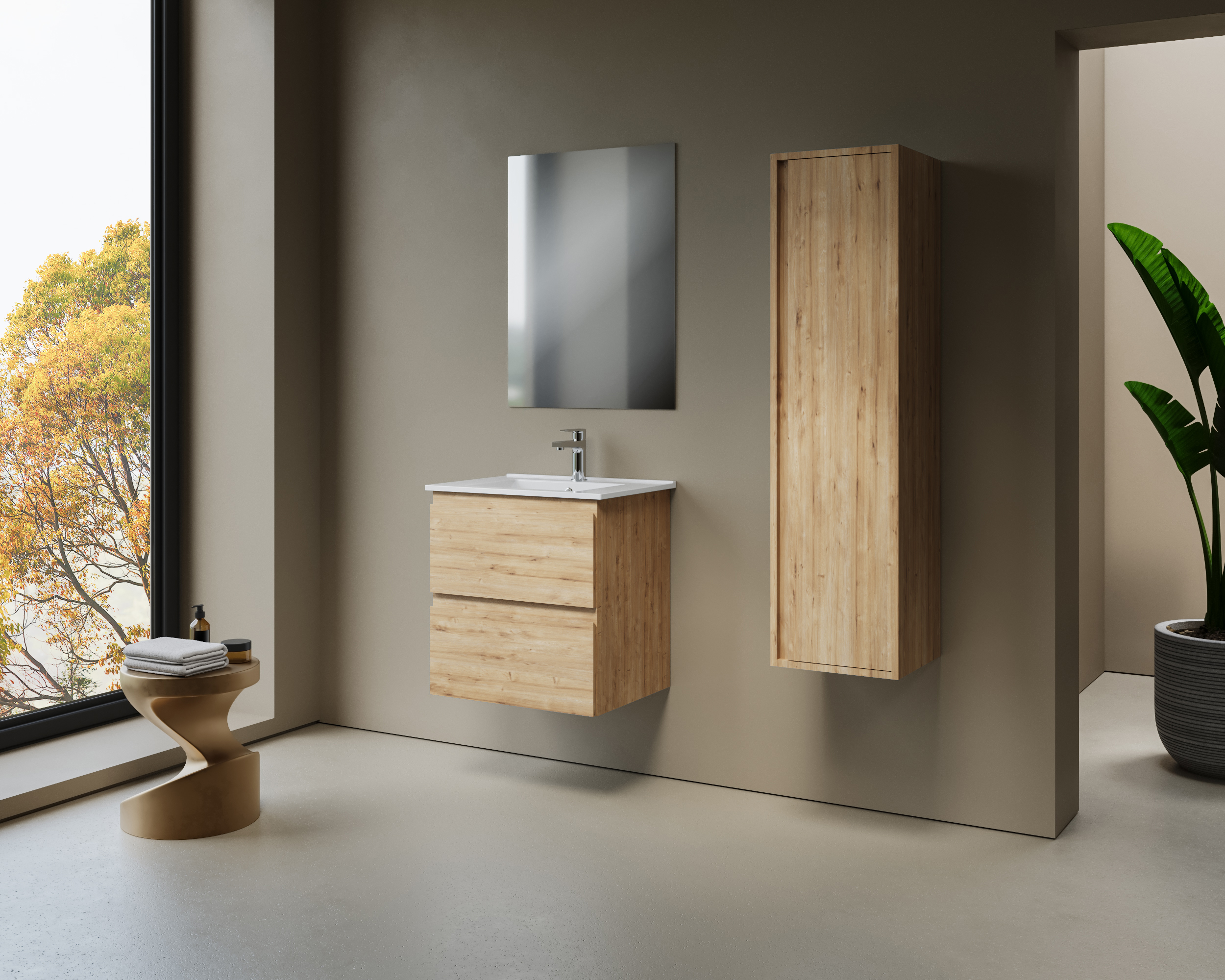 ALONI SALLY XL VANITY UNIT - 2 DRAWERS - SOFTCLOSE - HANDLELESS - 56X60X45.3 CM - SAPHIR