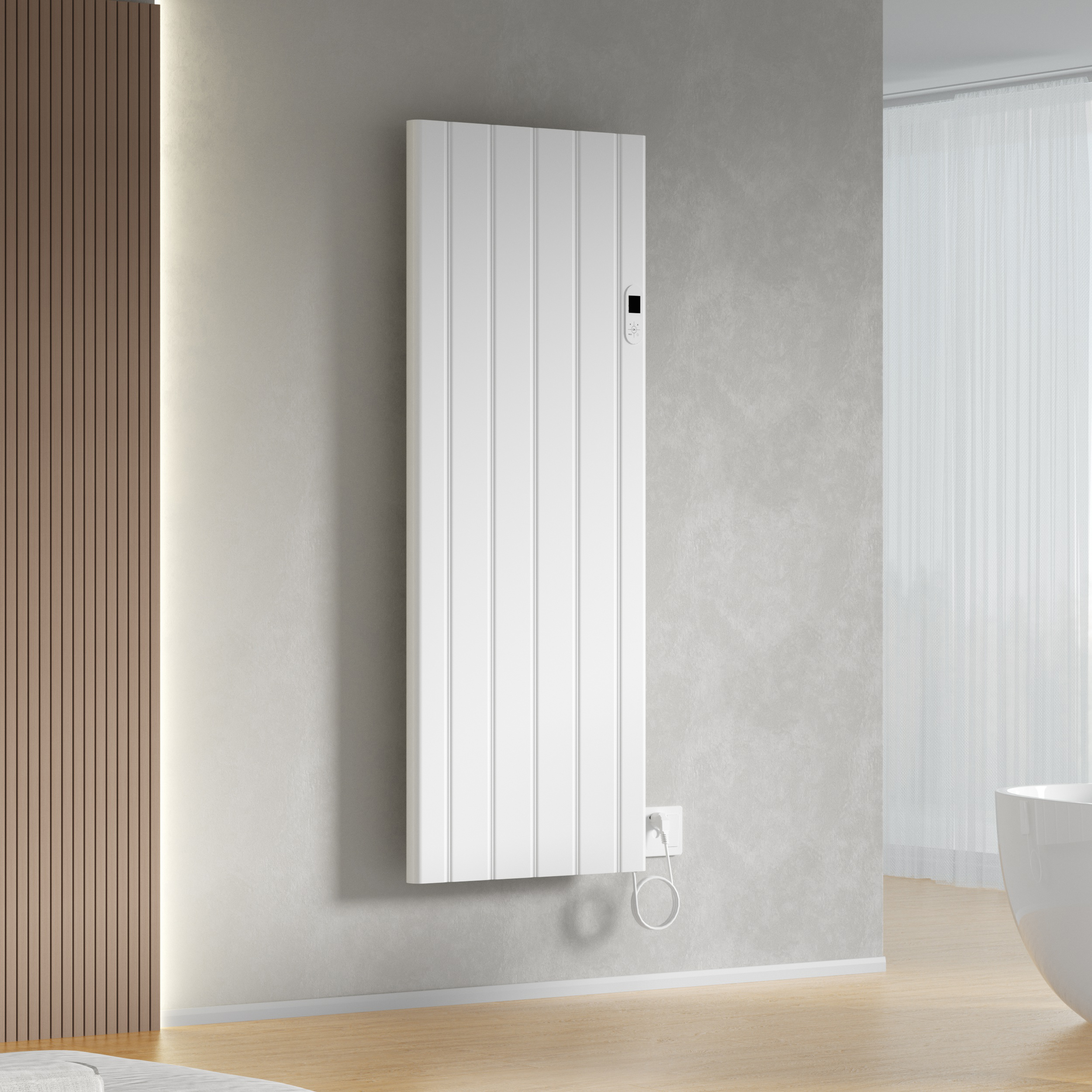 BELRAD RADIATOR - ELECTRIC - WITH DIGITAL PROGRAMMABLE THERMOSTAT - SMART WIFI - 2000W - 1600X608X90 MM - GLOSSY WHITE