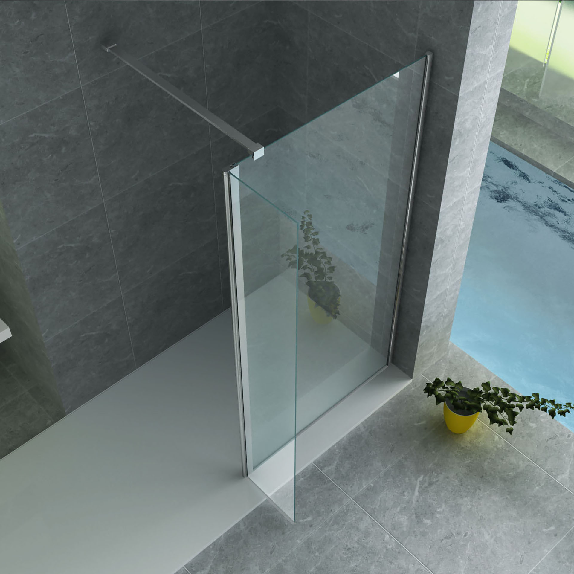 ALONI PAROI LATÉRALE POUR DOUCHE À L’ITALIENNE – PIVOTANTE - 600X2000MM - CHROME-VERRE CLAIR