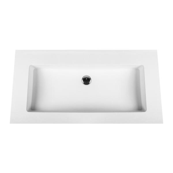 ALONI SOLID SURFACE WASTAFEL ZONDER KRAANGAT (60CM) - WIT