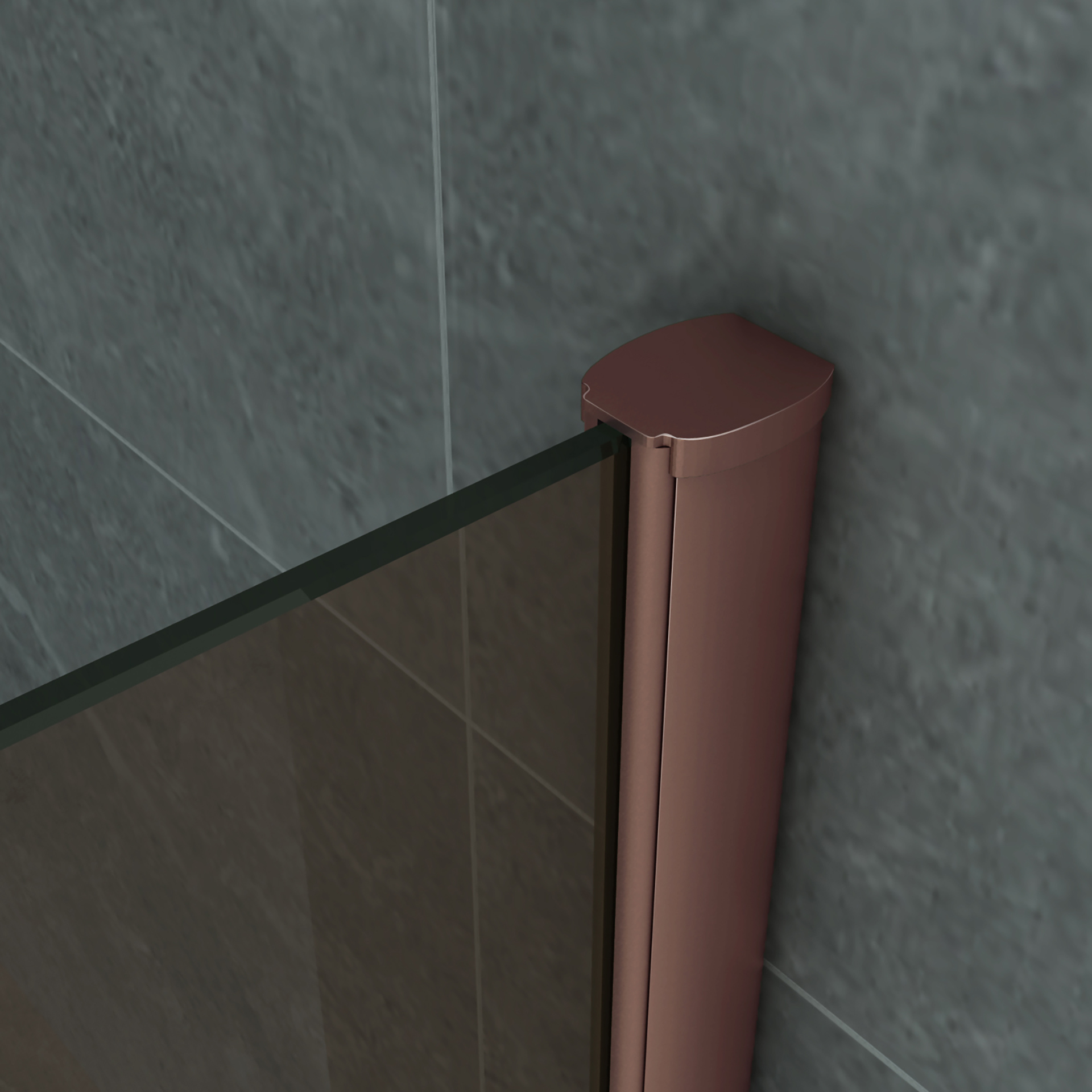 ALONI INLOOPDOUCHE - 1200 X 2000MM - GEBORSTELD KOPER - CHAMPAGNE GLAS