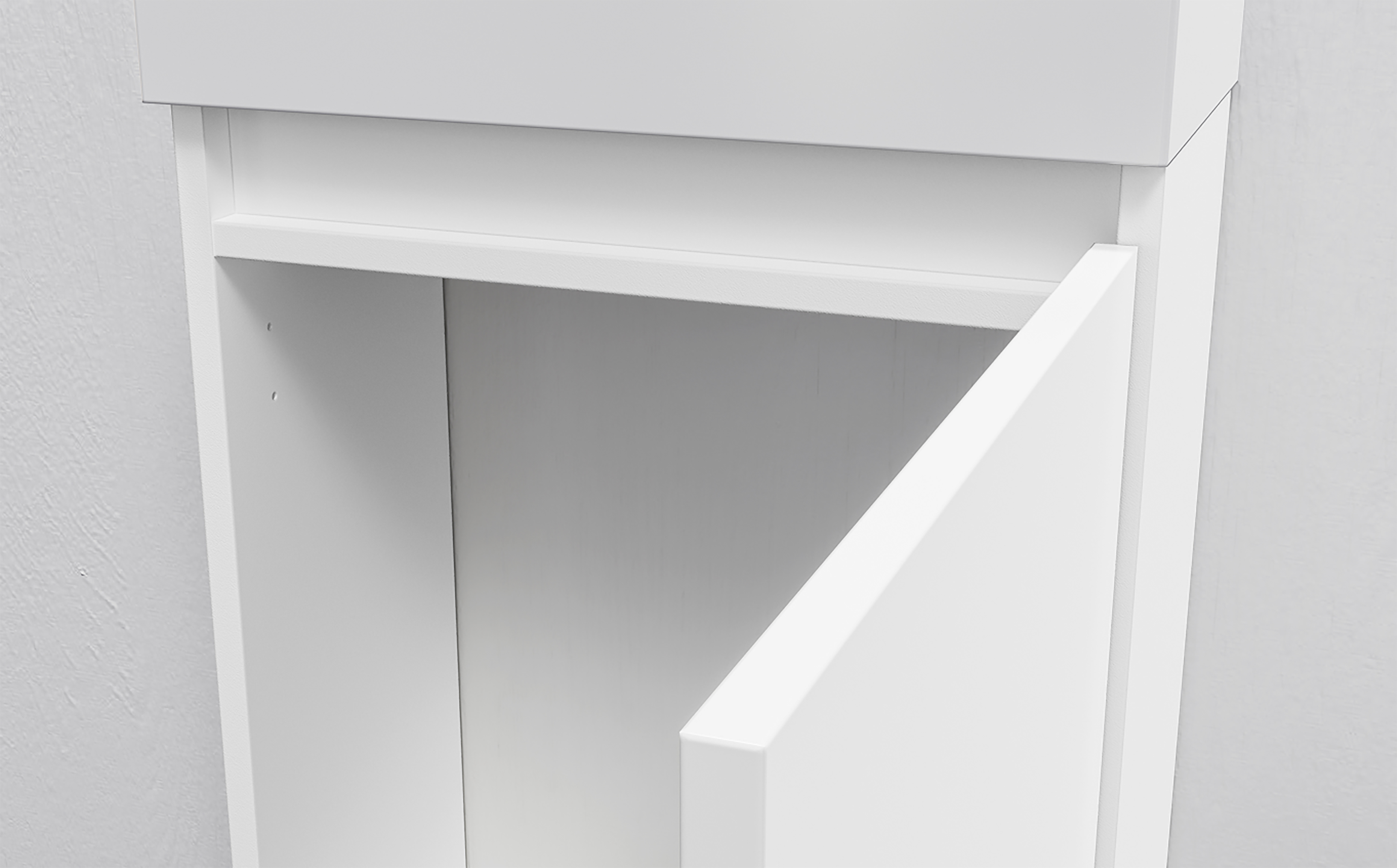 ALONI ZYRO TOILET FURNITURE SET - COMPLETE - CABINET WITH 1 DOOR - HANDLELESS - SOFT CLOSE - REVERSIBLE - MIRROR - TOILET BASIN - 40,5X22,5 CM - GLOSSY WHITE