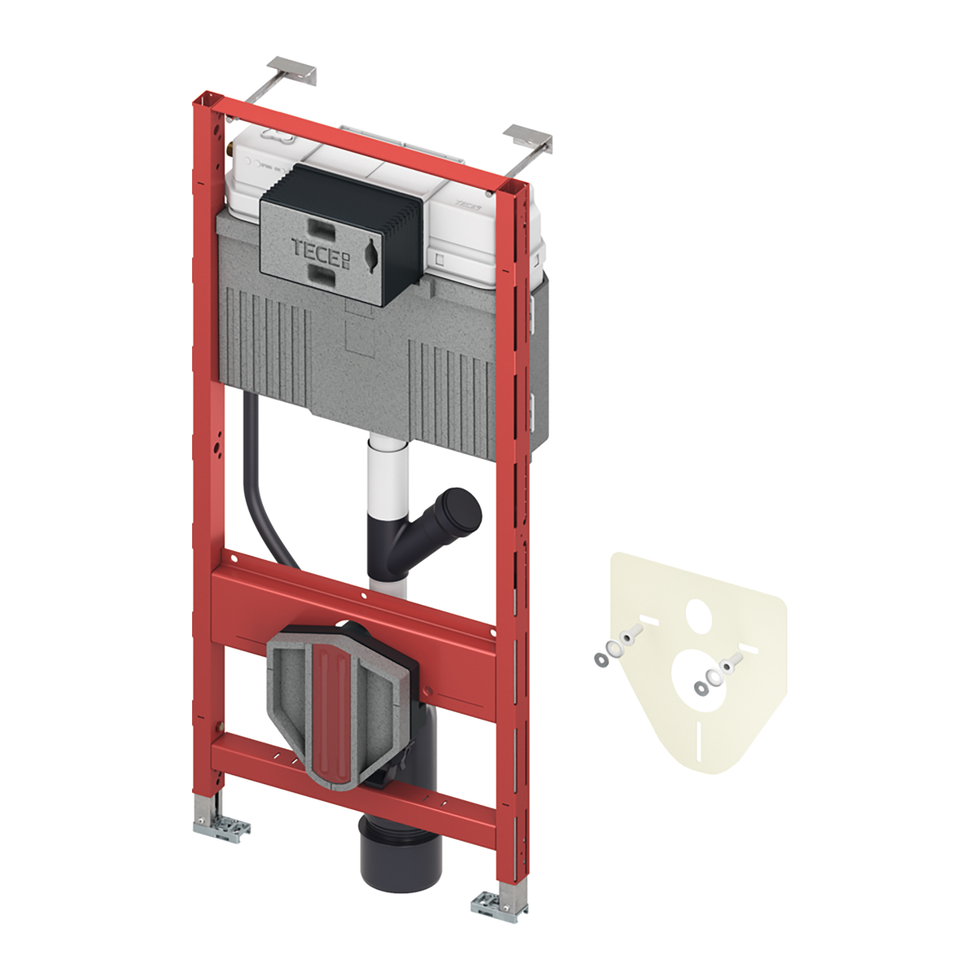 TECEPROFIL WC-INBOUWFRAME MET UNI-SPOELKAST - MET AANSLUITING VOOR GEURAFZUIGIMG (DN 50) - BOUWHOOGTE 1120 MM