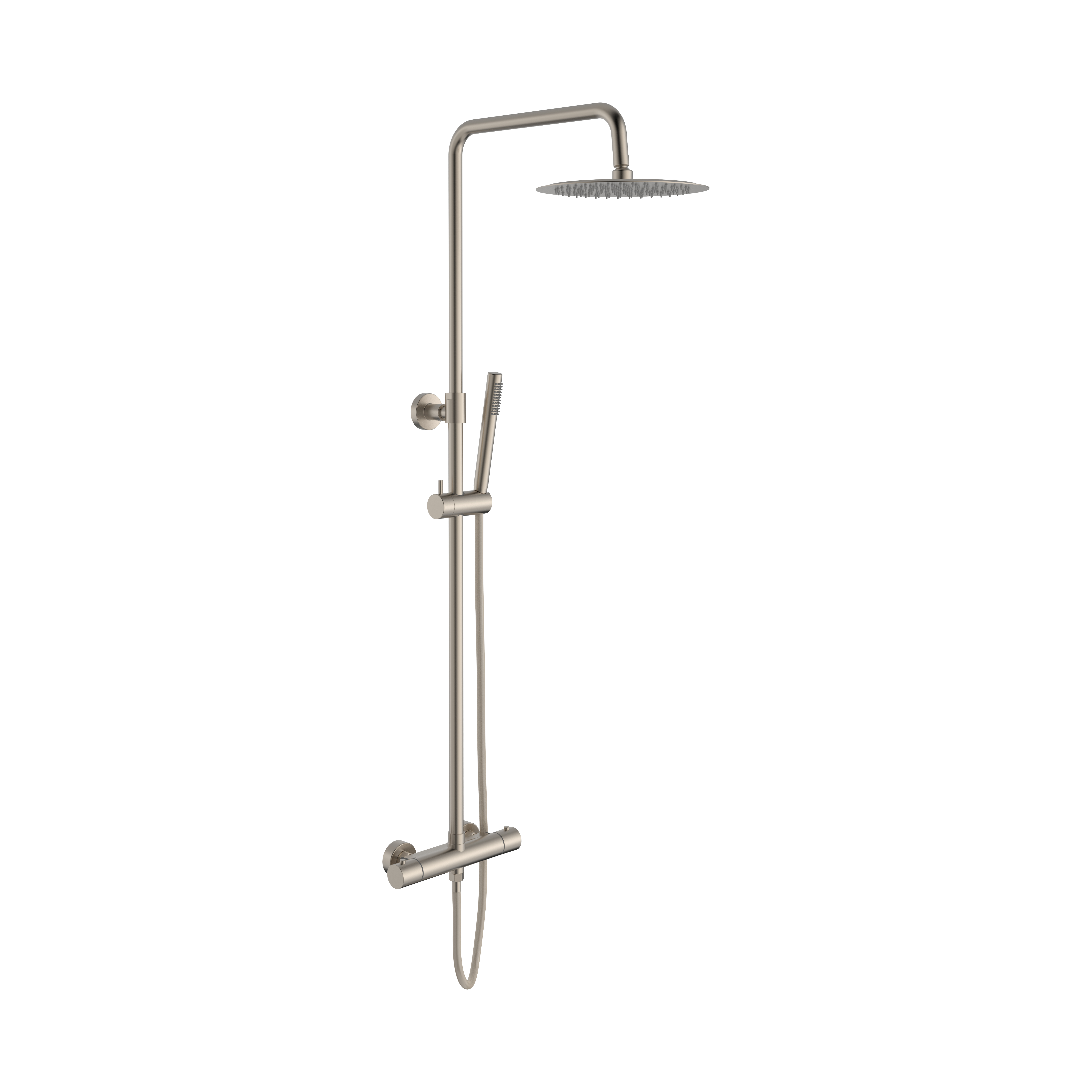 ALONI OPTIMA RONDO REGENDOUCHESET - THERMOSTATISCH - OPBOUW - COOL TOUCH - BELGAQUA - GEBORSTELD RVS