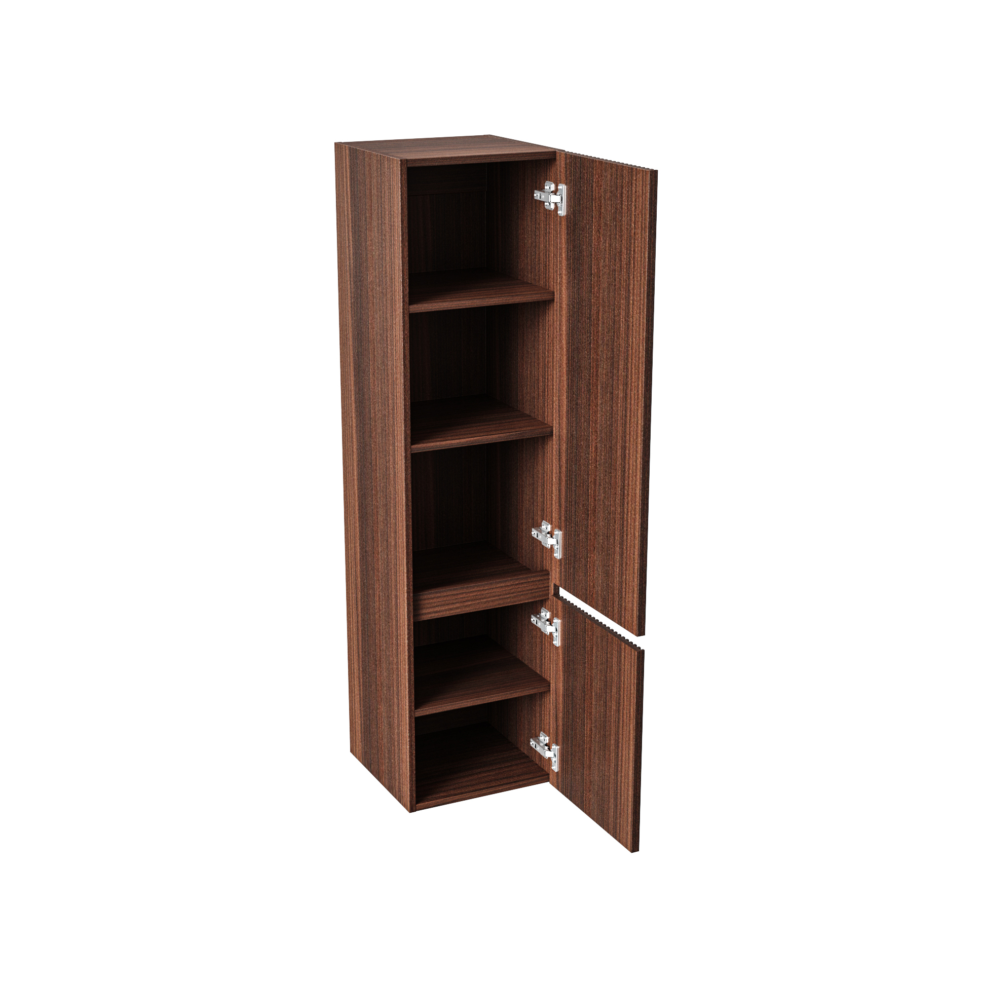 ALONI ELA COLONNE - 2 PORTES - SANS POIGNEE - SOFT CLOSE - REVERSIBLE - 35X135X35 CM - WENGE