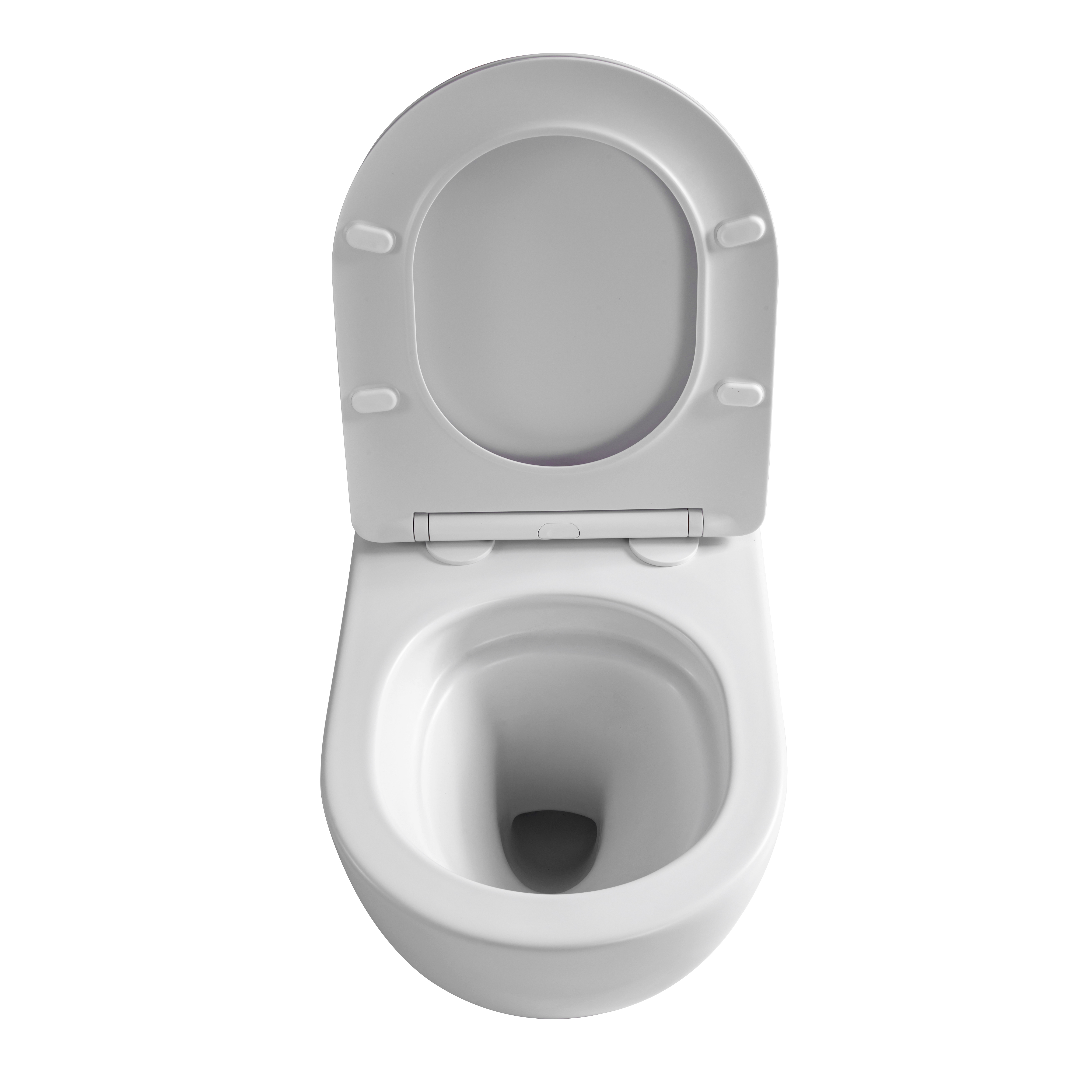 ALONI PRO WALL-HUNG TOILET – 360° FLUSH – RIMLESS – WITH SEAT – DUROPLAST – SOFT CLOSE – QUICK RELEASE – COMPACT 49 CM – 36X32X49 CM – MATT WHITE