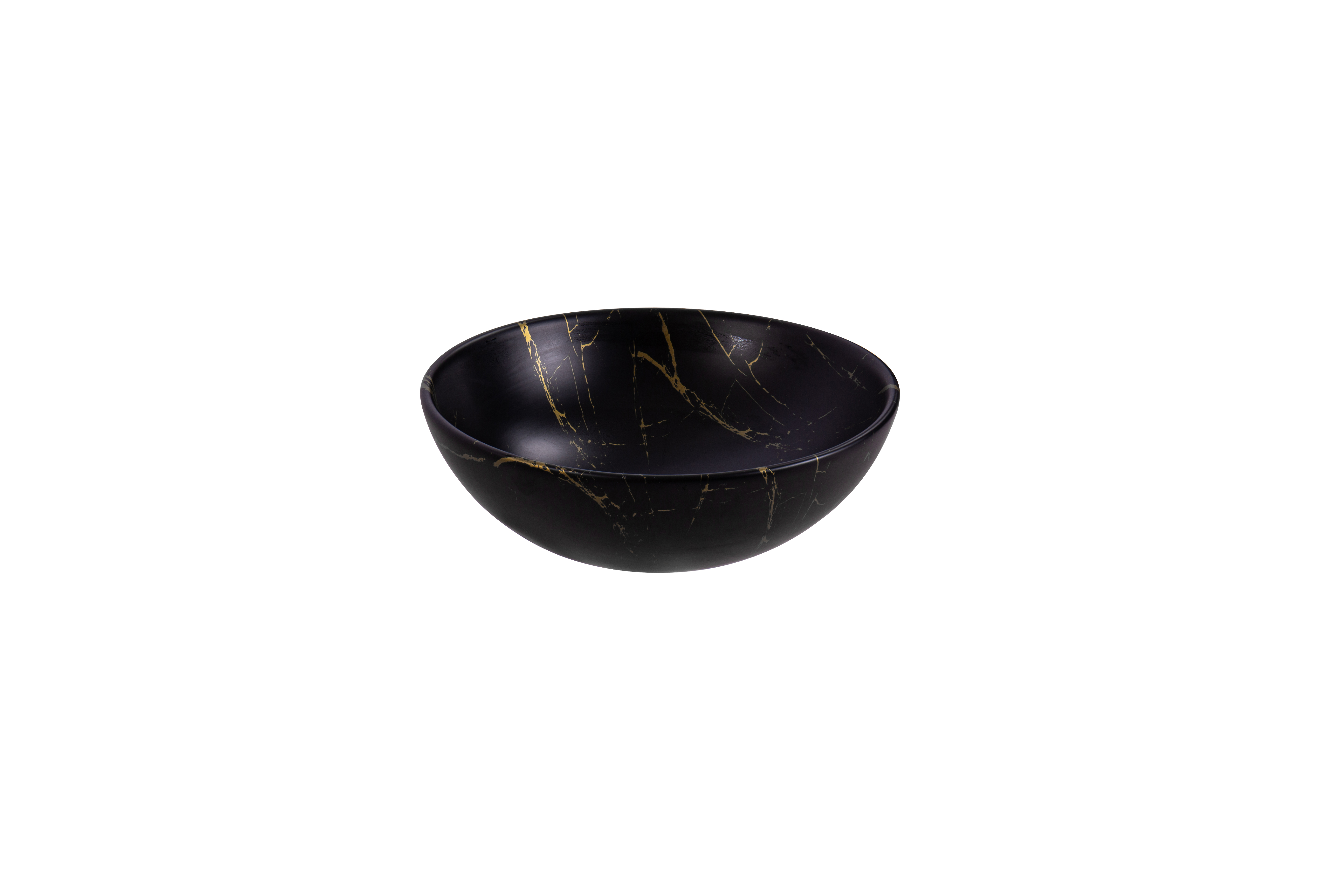 ALONI TIVRA WASKOM  - OPBOUW - ZONDER OVERLOOP - ZONDER KRAANGAT - MET CLICK WASTE - KERAMIEK - 38X13X38 CM - ZWART/GOUD MARMER