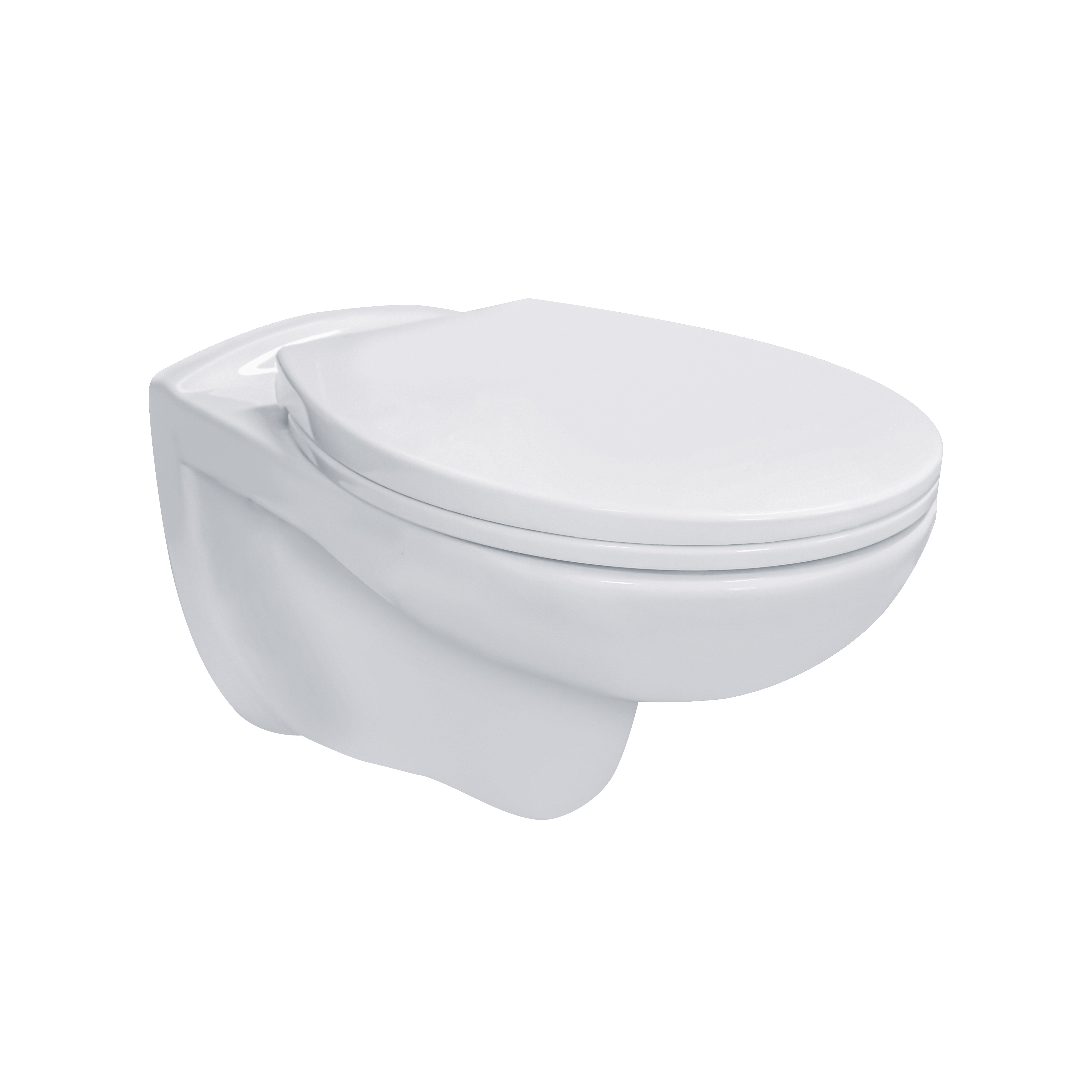 ALONI PRO HANGTOILET - RANDLOOS - MET ZITTING - THERMOPLAST (PP) - SOFT CLOSE - QUICK RELEASE - 35,5X41X54,5 CM - GLANZEND WIT