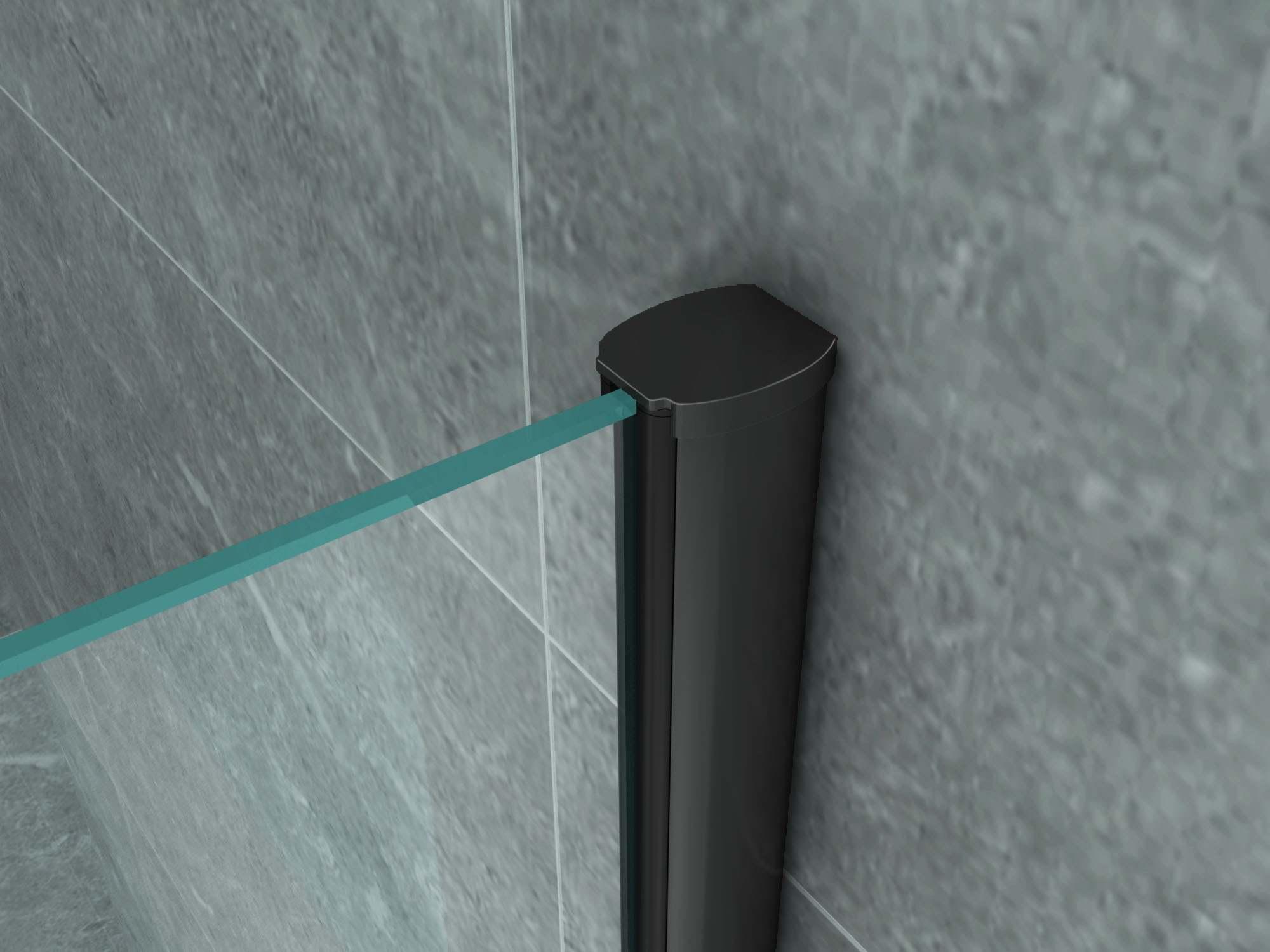 ALONI DOUCHECABINE - DRAAIDEUR EN ZIJWAND - 800 X 800 X 1900MM - MAT ZWART - HELDER GLAS