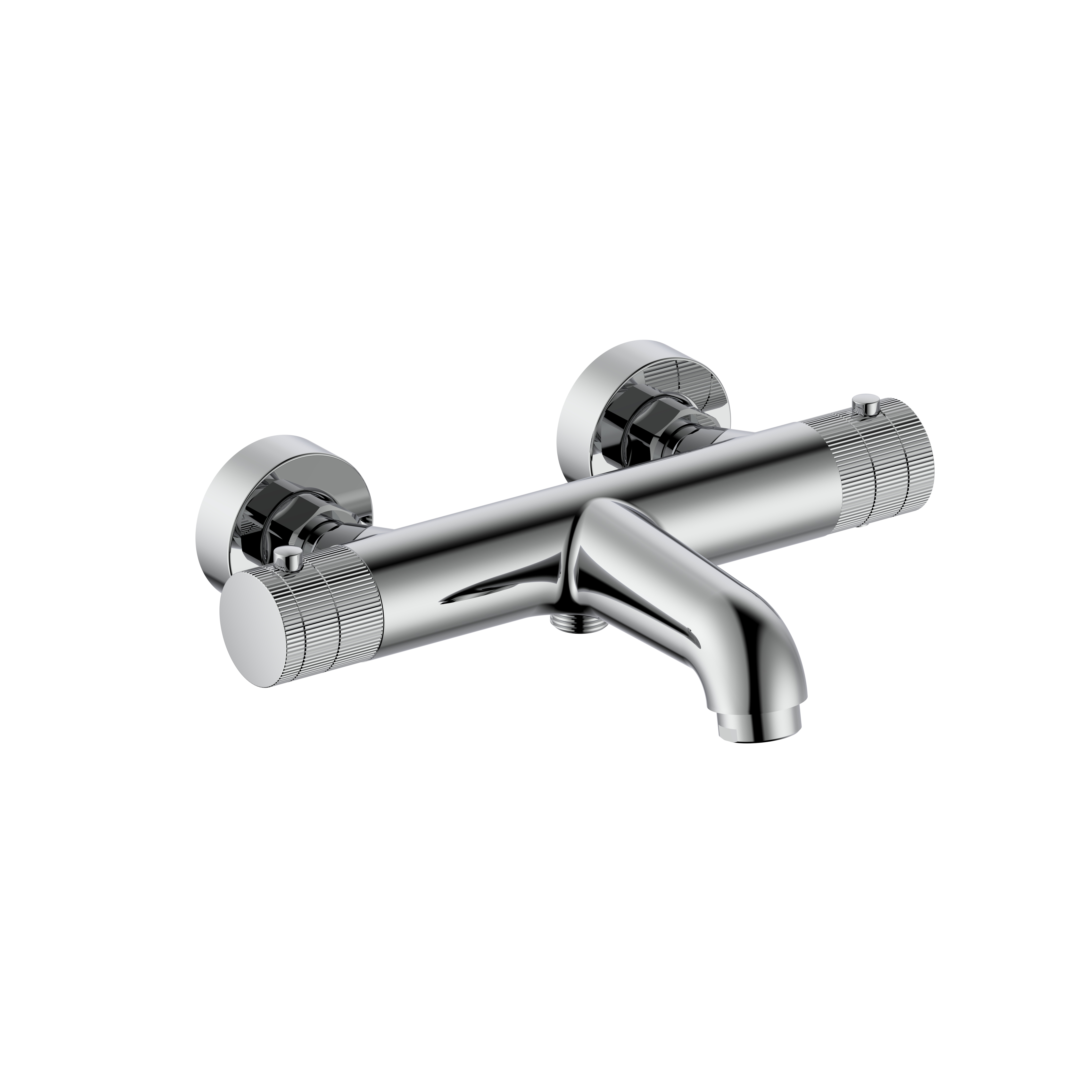 STRIA BADMENGKRAAN - THERMOSTATISCH - OPBOUW - KNOPPEN MET RIBBELSTRUCTUUR - BELGAQUA - CHROOM