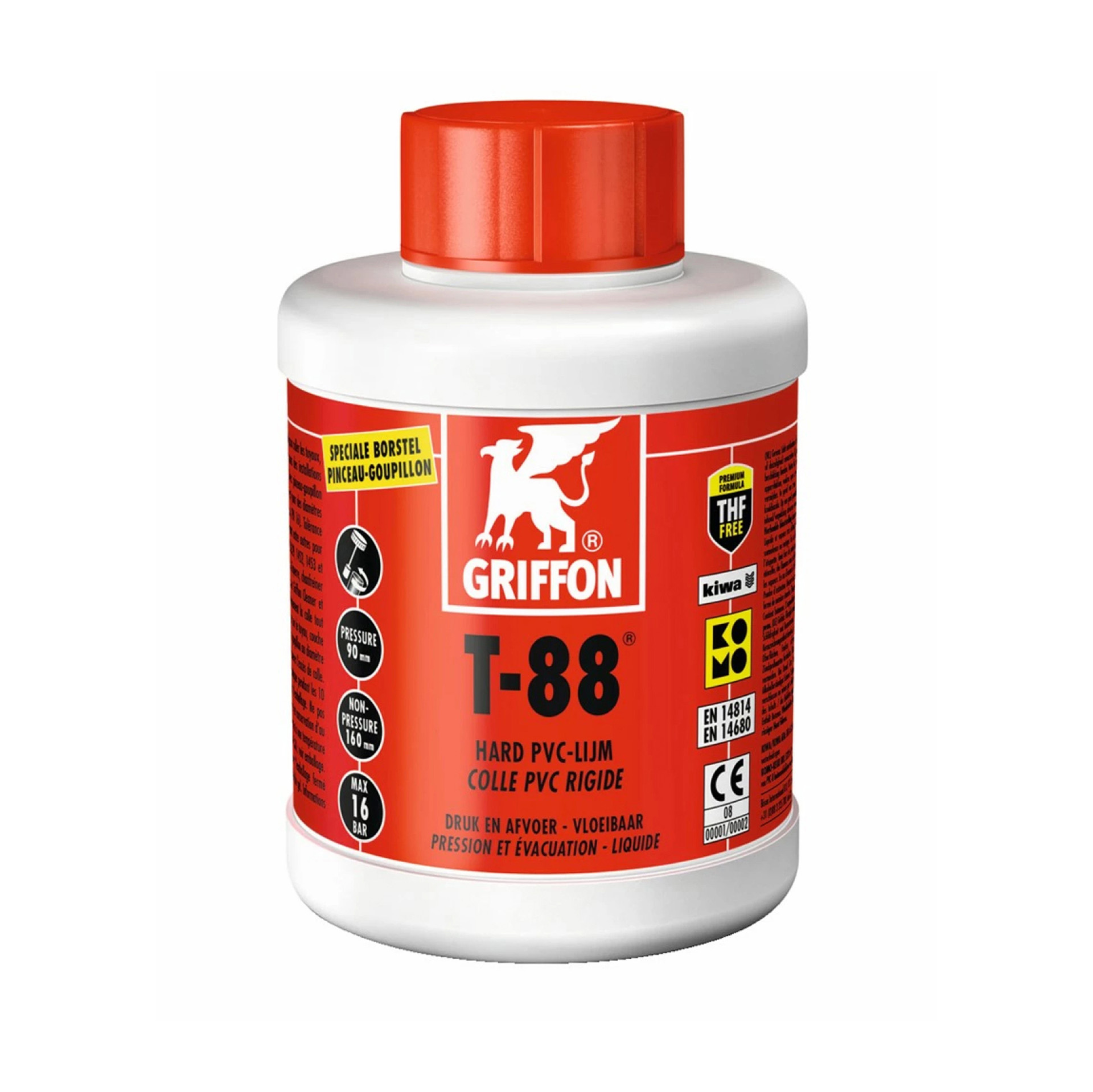 6110050-DUN VLOEIBARE LIJM VOOR HARDE PVC T-88  FLACON 1 L