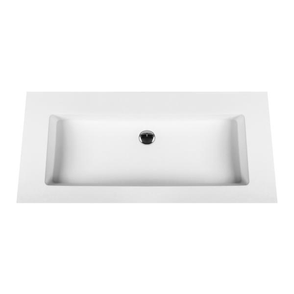 ALONI SOLID SURFACE WASTAFEL ZONDER KRAANGAT (100CM) - WIT