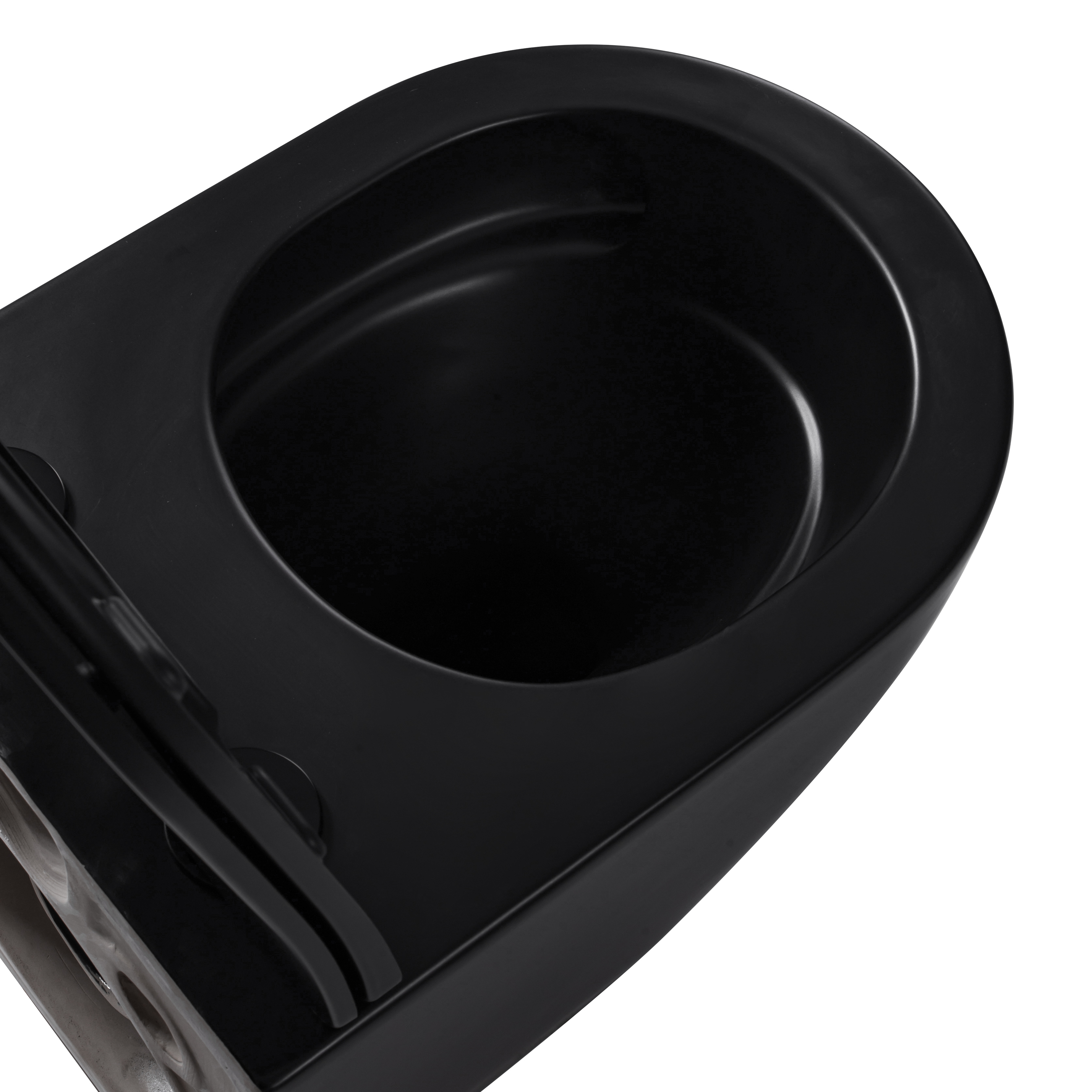 ALONI PRO WALL-HUNG TOILET – 360° FLUSH – RIMLESS – WITH SEAT – DUROPLAST – SOFT CLOSE – QUICK RELEASE – COMPACT 49 CM – 36X32X49 CM – MATT BLACK