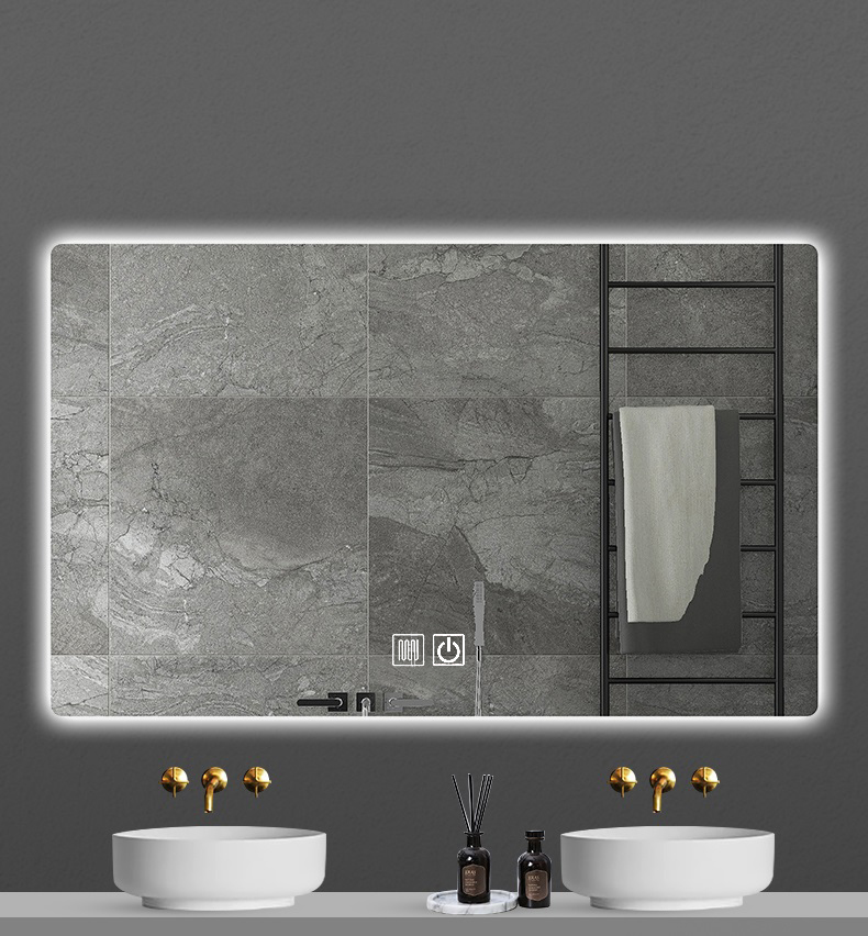 ALONI QUEEN SPIEGEL - MET LED VERLICHTING - RECHTHOEKIG - ZONDER LIJST - MET VERWARMING - KLEURTEMPERATUUR LED 3500-6500K - 80X60CM