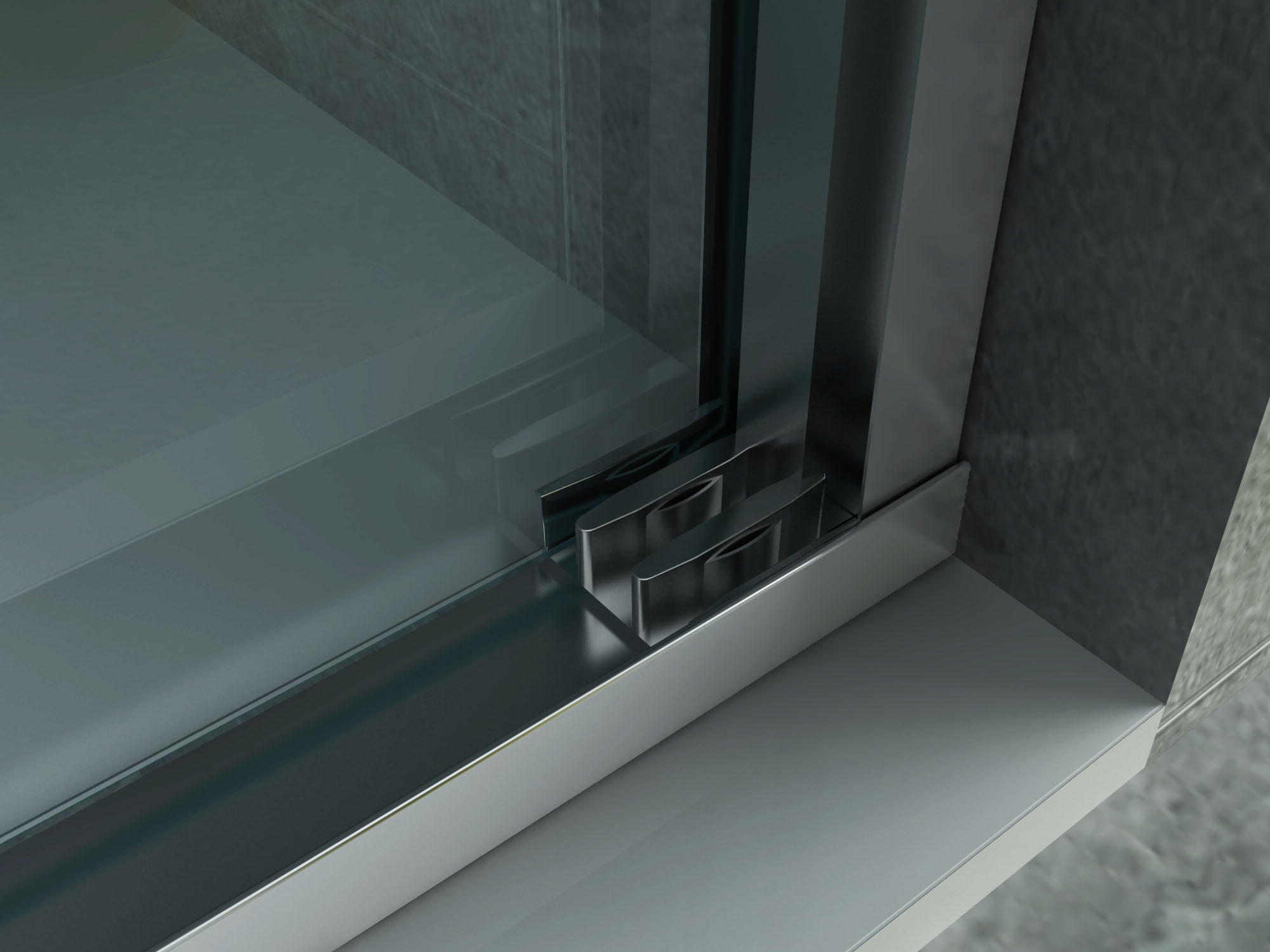 ALONI SCHUIFDEUR VOOR NIS - 3 DELIG - 800 X 2000MM - CHROOM - HELDER GLAS