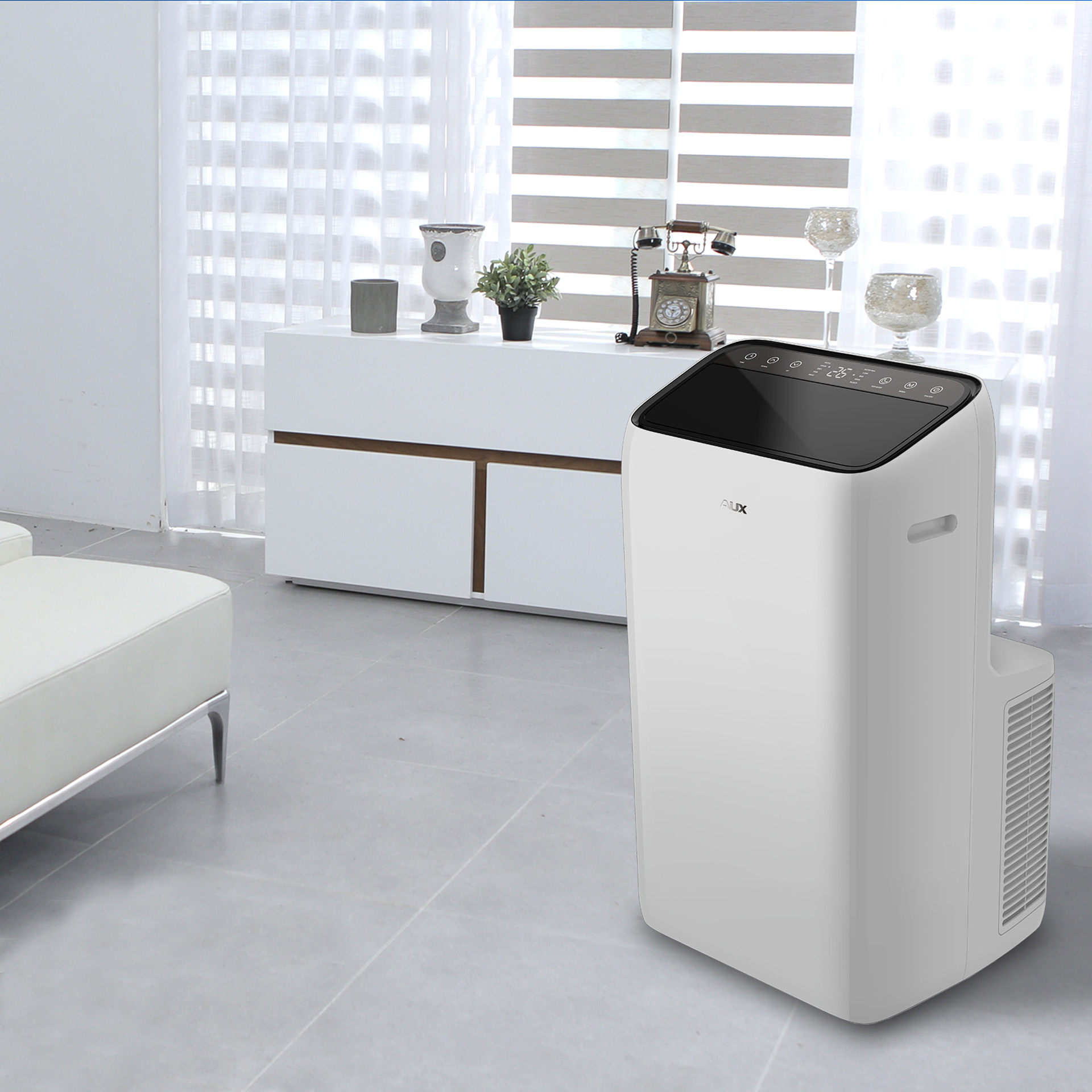 AUX CLIMATISEUR MOBILE – REFROIDISSEMENT ET CHAUFFAGE – WIFI – 12000 BTU – 3,4 KW – R290 – BLANC