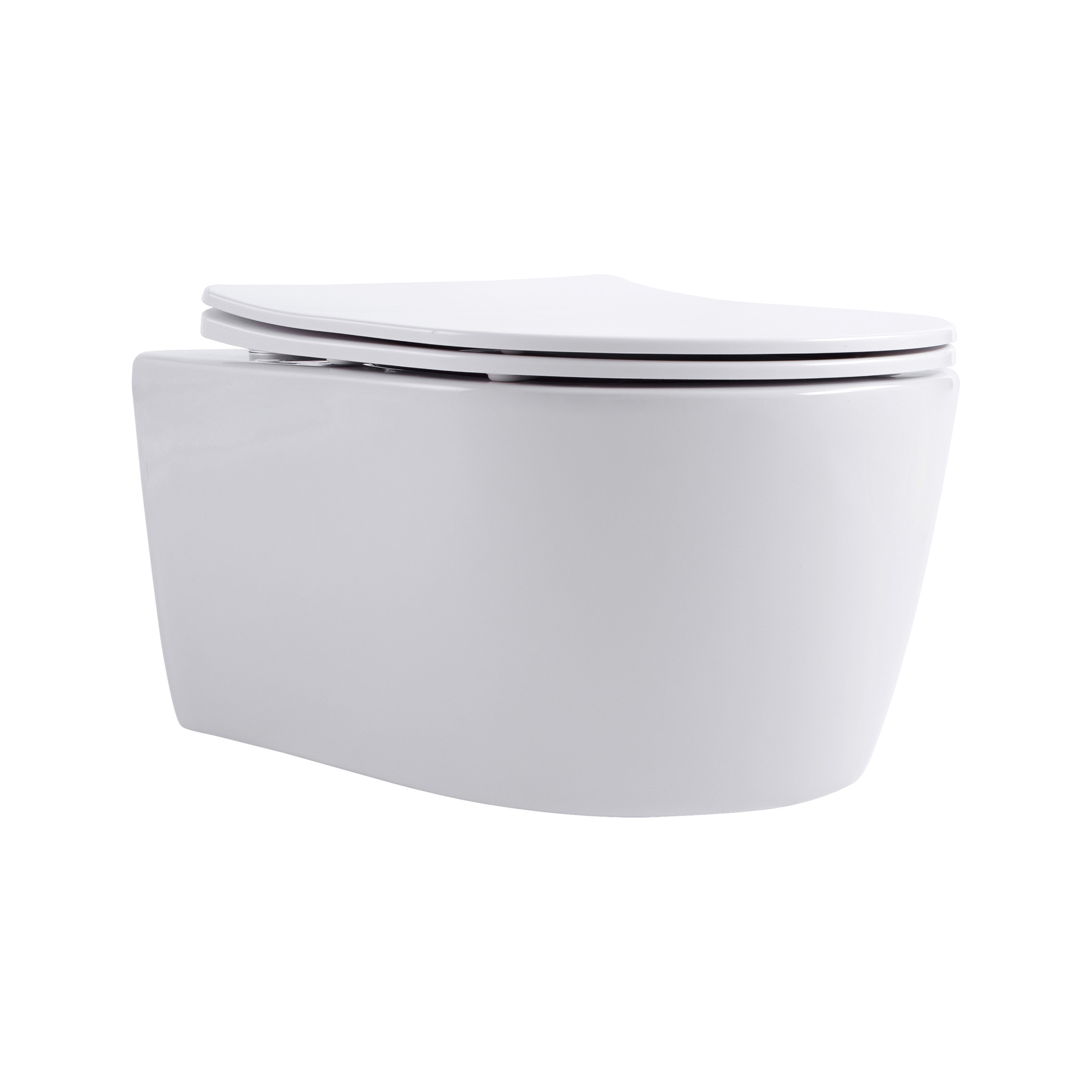 ALONI PRO WALL-HUNG TOILET - RIMLESS - WITH SEAT - DUROPLAST - SOFTCLOSE - QUICK RELEASE - COMPACT 49 CM - 36X25X49 CM - MATT WHITE