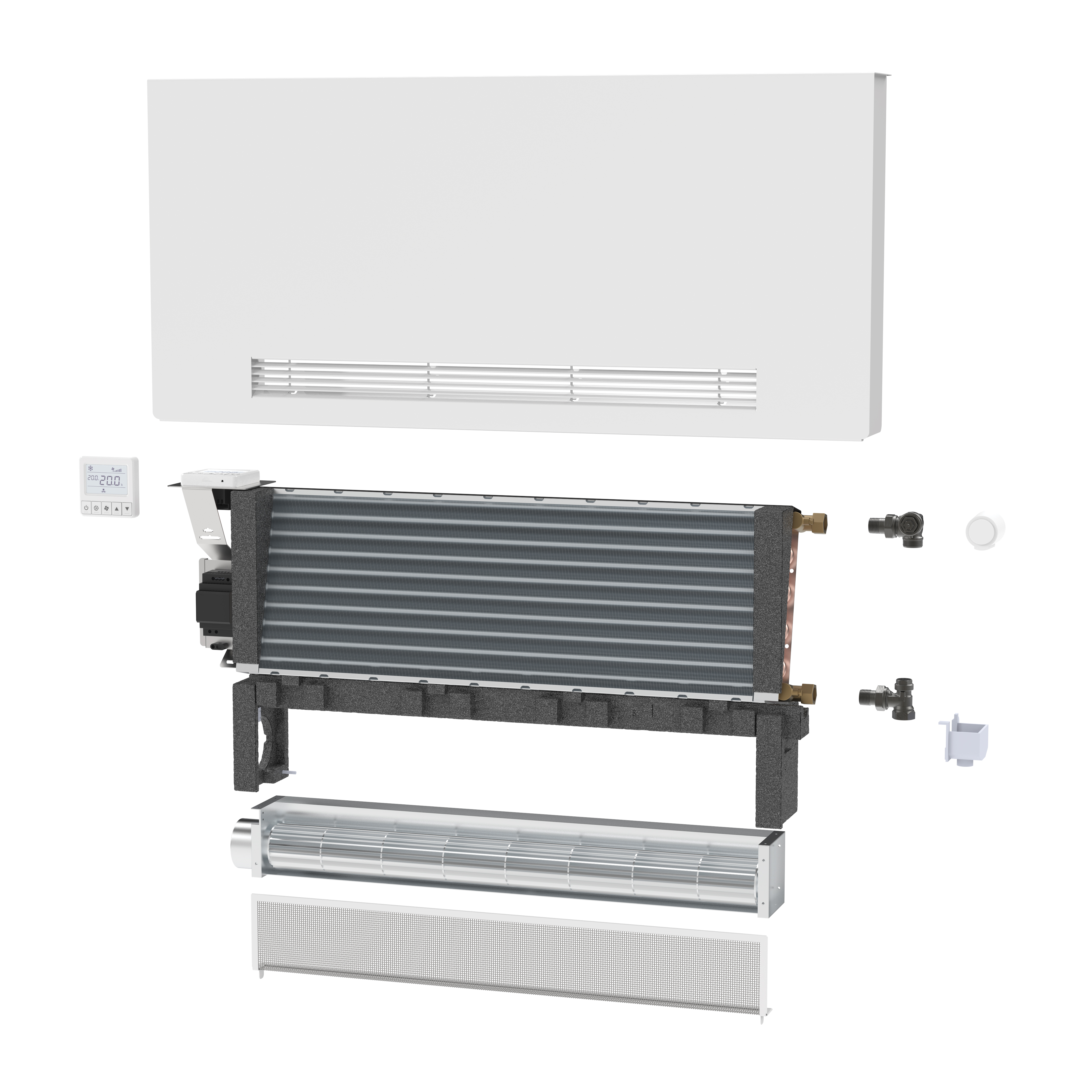 STELRAD THERMOBREEZE - WARMTEPOMPRADIATOR - KOELEN EN VERWARMEN - ONDERAANSLUITING - 465X1000MM - MAT WIT