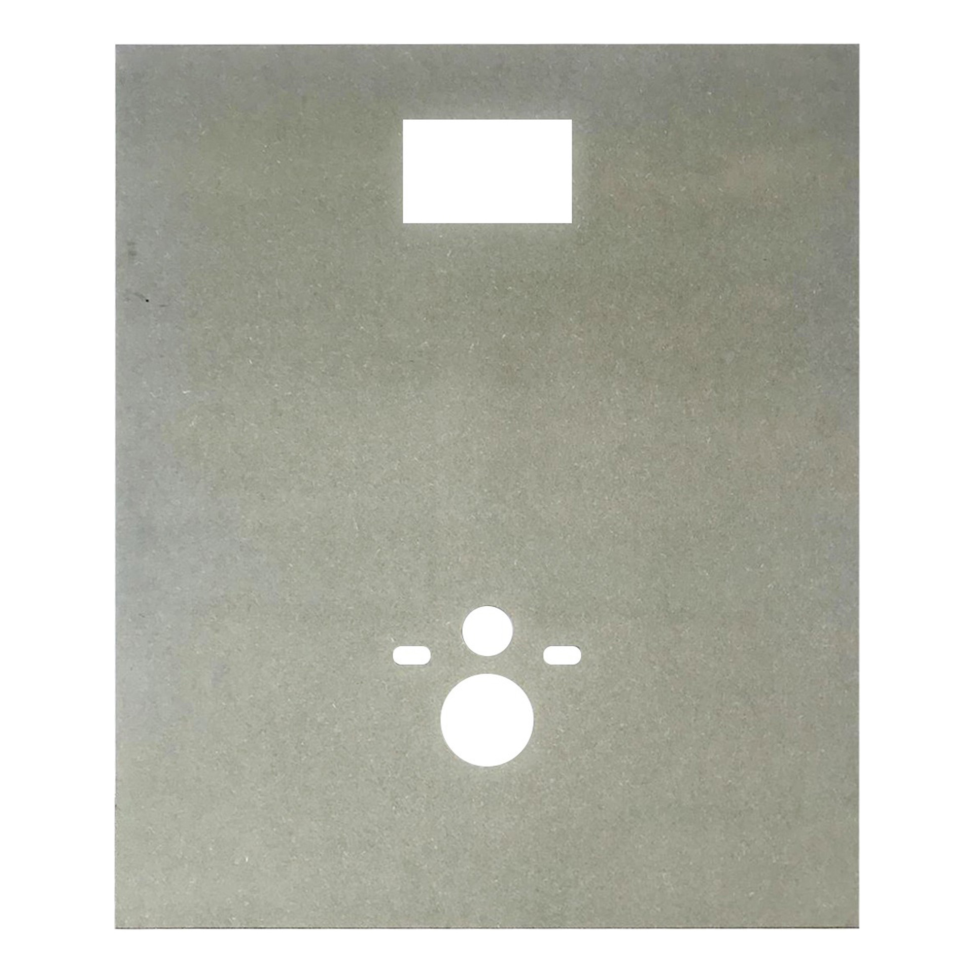 ALONI WATERWERENDE PLAAT VOOR HANGTOILET - MDF - VOORGEBOORD - GESCHIKT VOOR GEBERIT INBOUWRESERVOIRS - 120X100CX1,5 CM