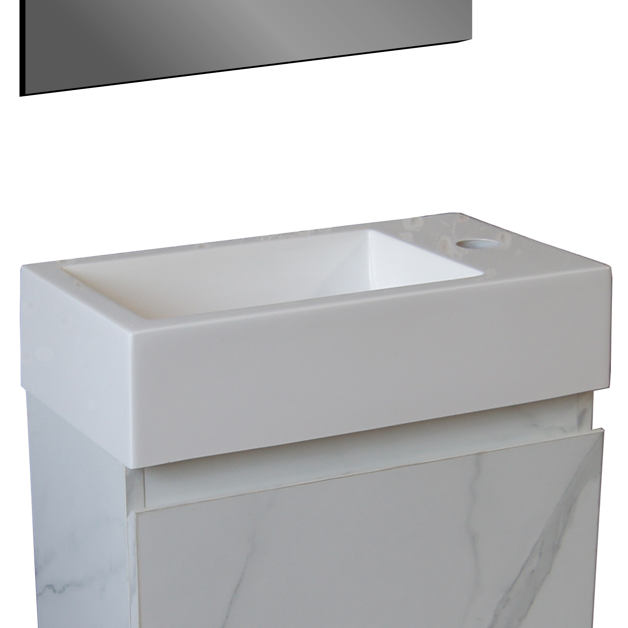 ALONI TOILET BASIN - WITHOUT OVERFLOW - TAP HOLE LEFT OR RIGHT - POLYRESIN - 40X10,5X22,5CM - GLOSSY WHITE