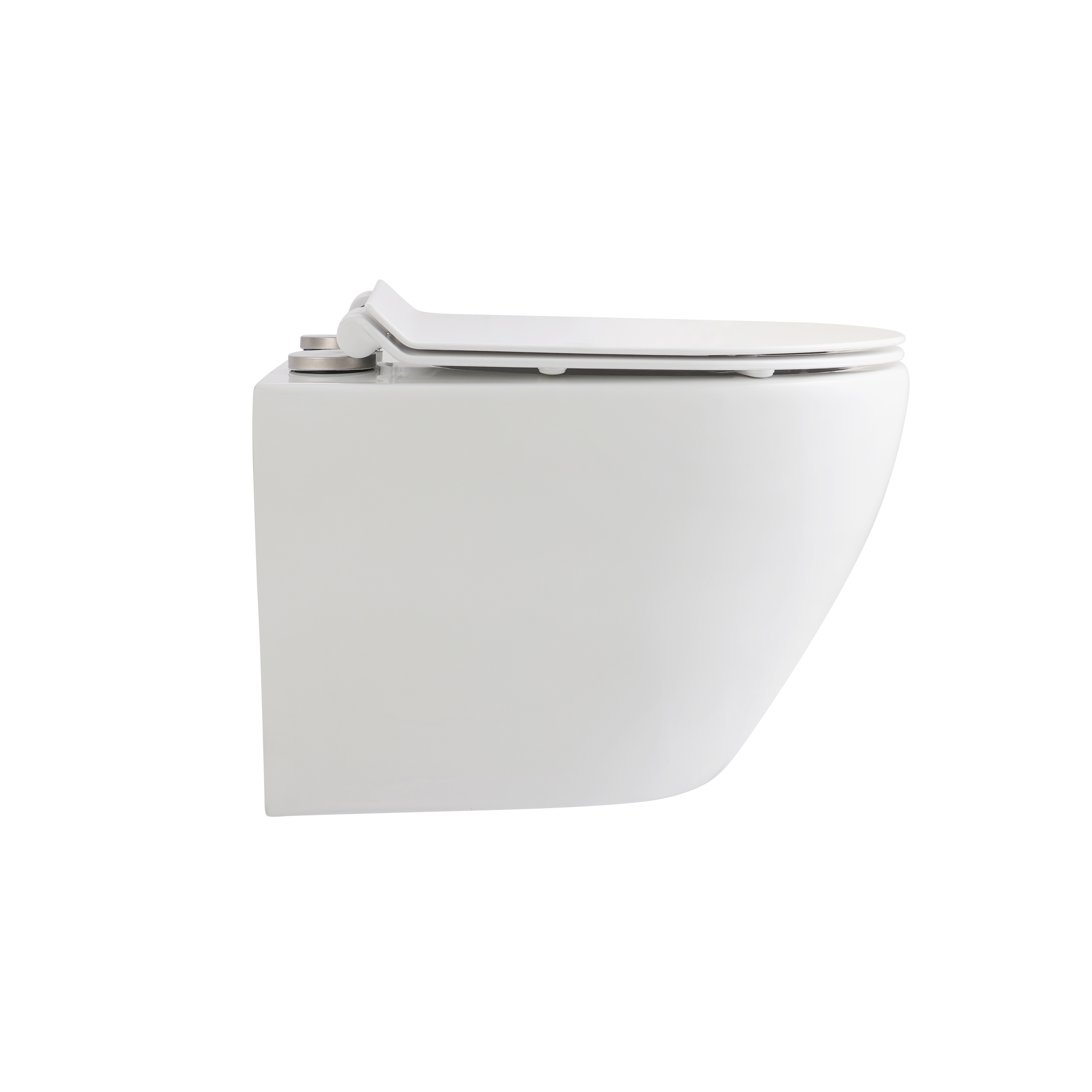 ALONI ECO HANGTOILET - RANDLOOS - MET ZITTING - DUROPLAST - SOFT CLOSE - QUICK RELEASE - COMPACT 49 CM - 36X36X49 CM - GLANZEND WIT