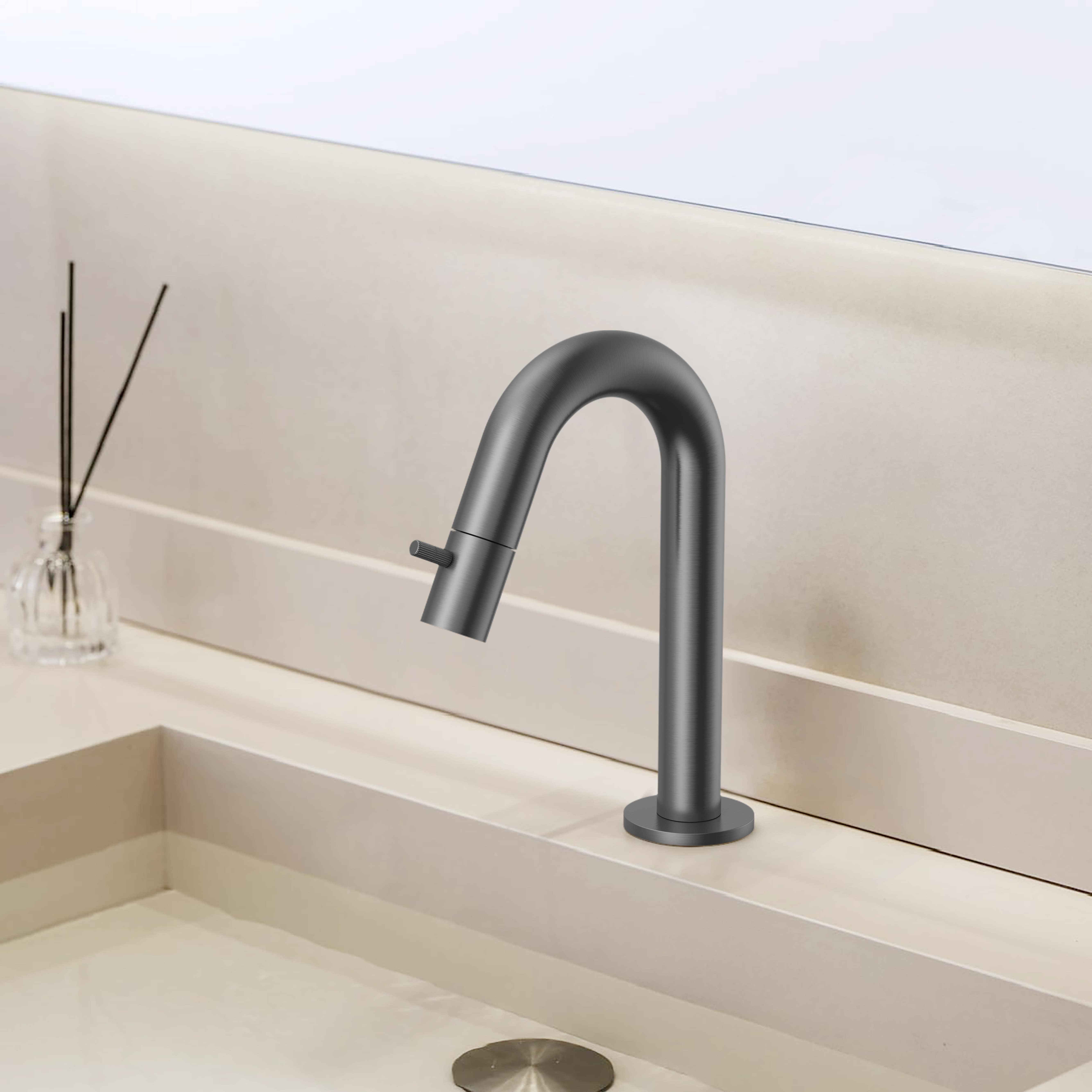 STRIA COLD WATER TAP – CURVED SPOUT – WITHOUT WASTE – GUNMETAL