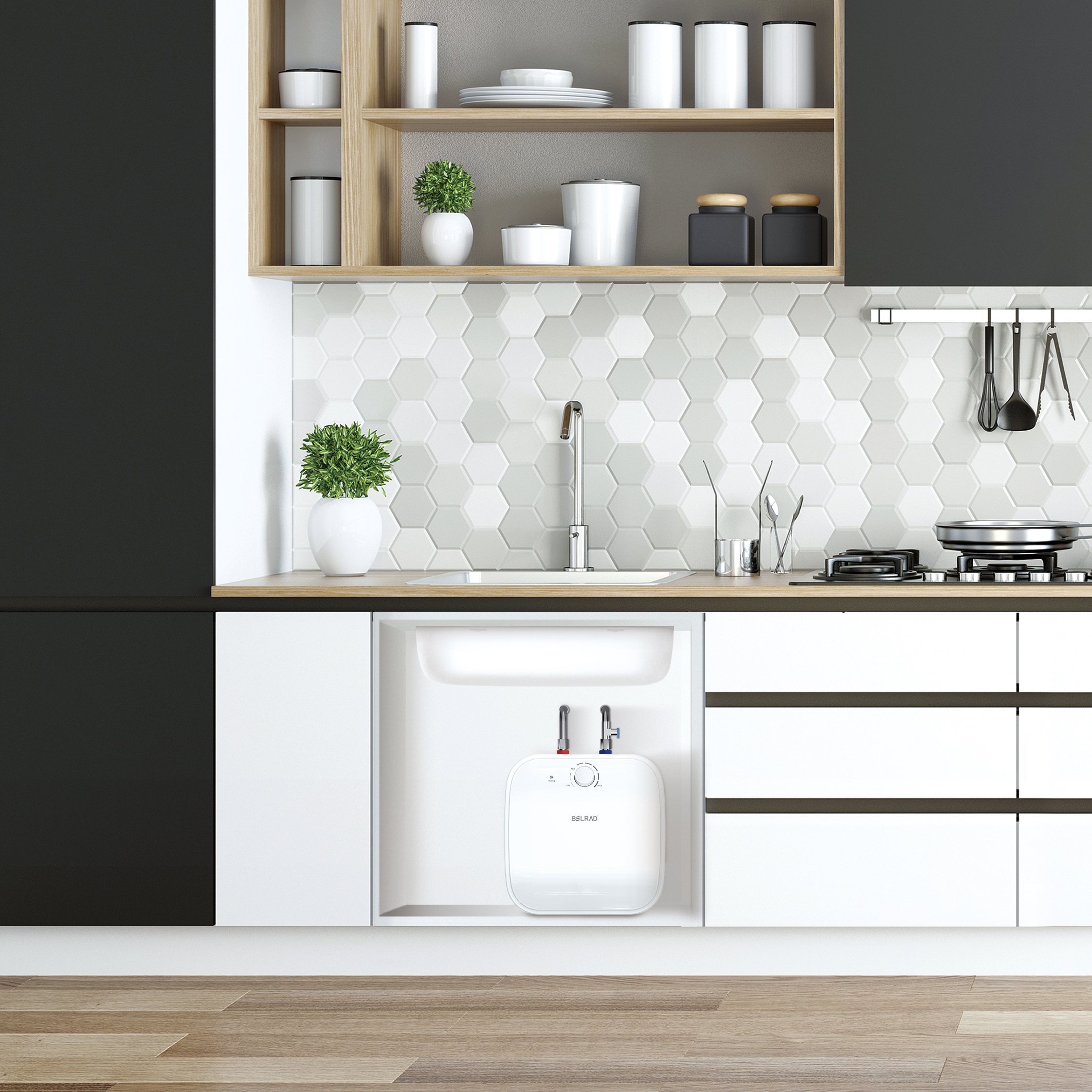 BELRAD ELEKTRISCHE KEUKENBOILER - ONDERBOUW - 1500W - 15 LITER - WIT