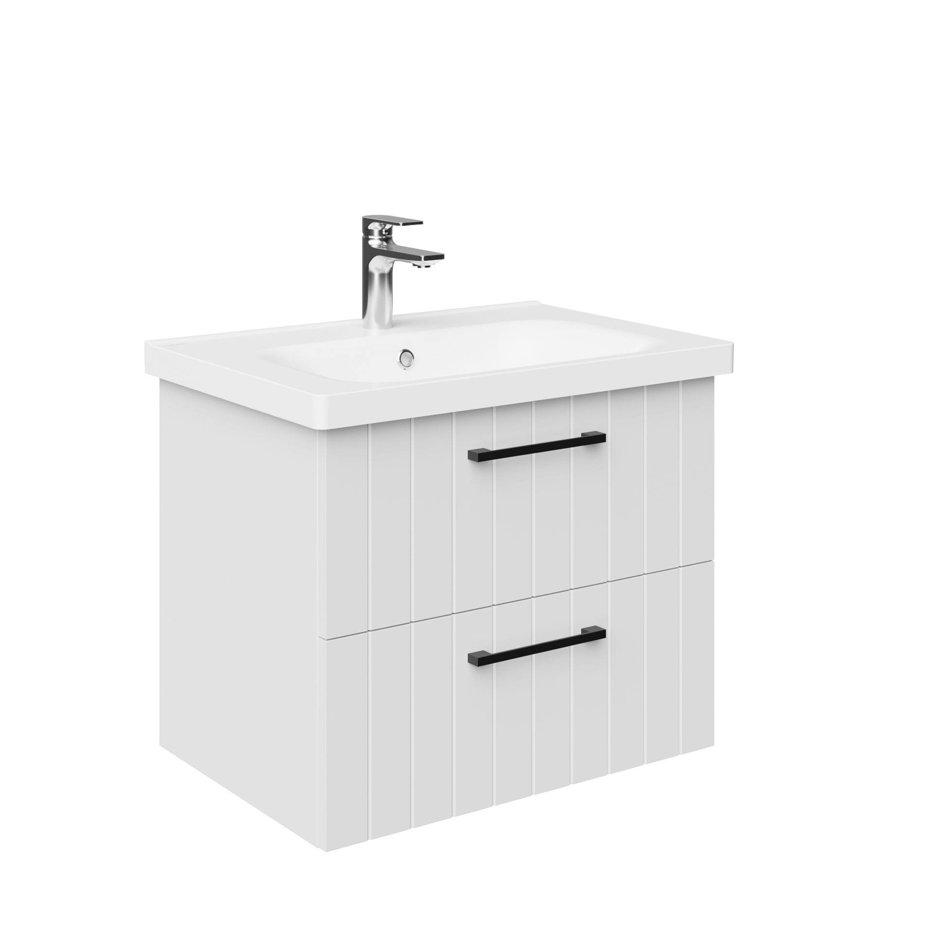 CREAVIT D10 MEUBLE SOUS LAVABO AVEC 2 TIROIRS 60,6 CM - BLANC