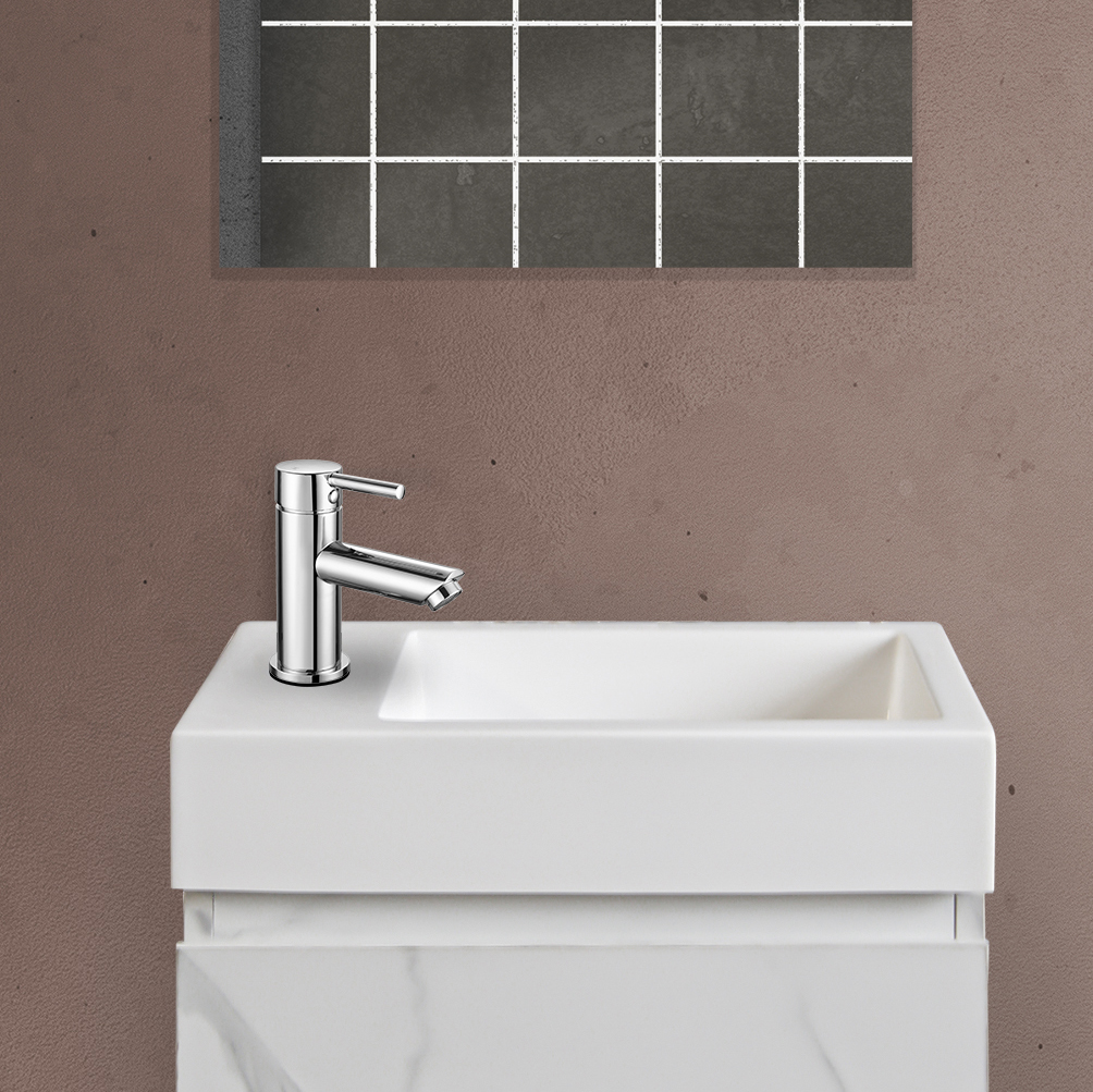 ALONI TOILET BASIN - WITHOUT OVERFLOW - TAP HOLE LEFT OR RIGHT - POLYRESIN - 40X10,5X22,5CM - GLOSSY WHITE