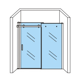 ALONI PORTE COULISSANTE POUR NICHE - 1200X2000MM - CHROME-VERRE CLAIR