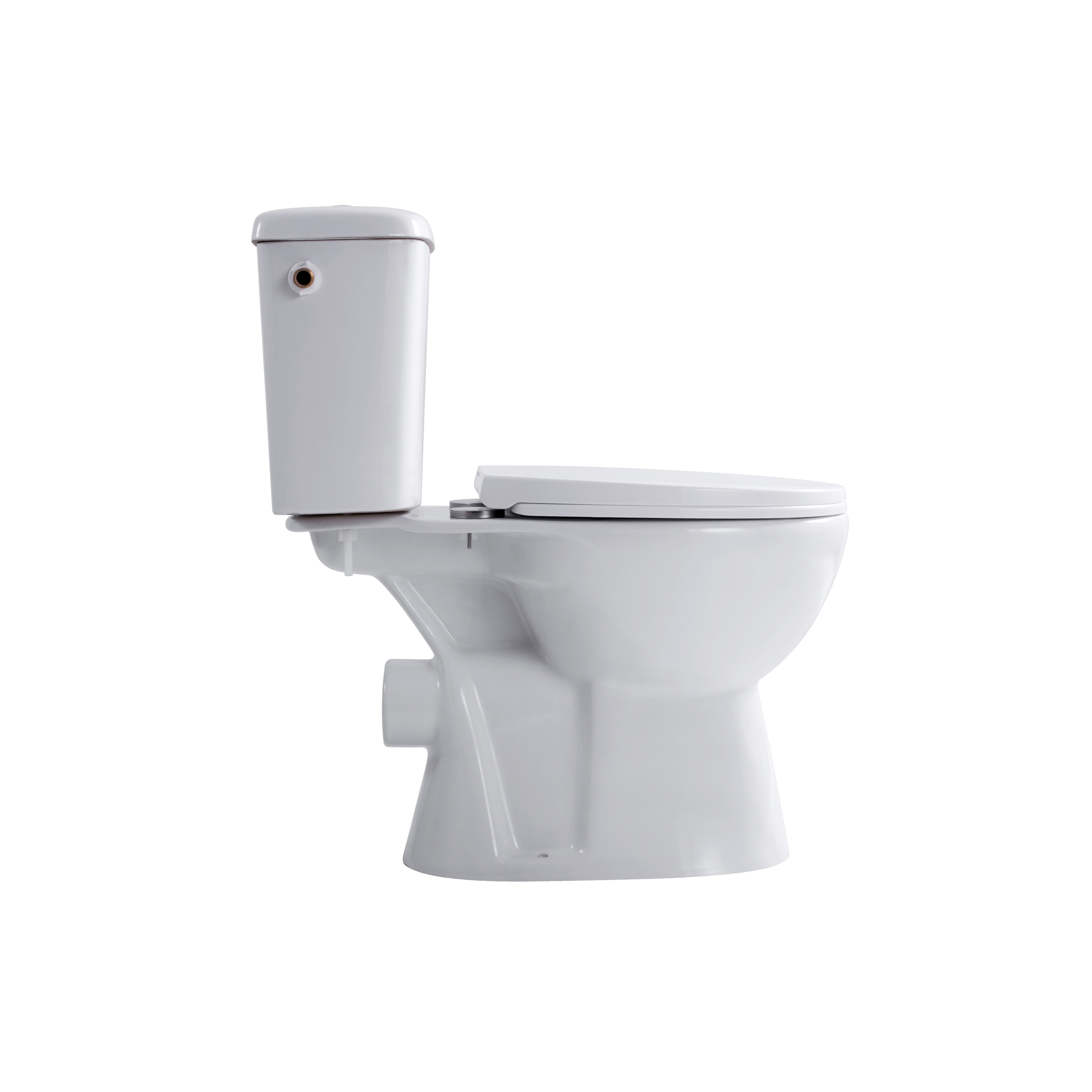 ALONI PRO DUOBLOC – FLOOR-STANDING TOILET – RIMLESS – P-TRAP – WALL OUTLET – WITH CISTERN – WITH FLUSHING MECHANISM – DUAL FLUSH 4/6L – WITH SEAT – SOFTCLOSE – QUICK RELEASE – 39X73X67 CM – GLOSSY WHITE