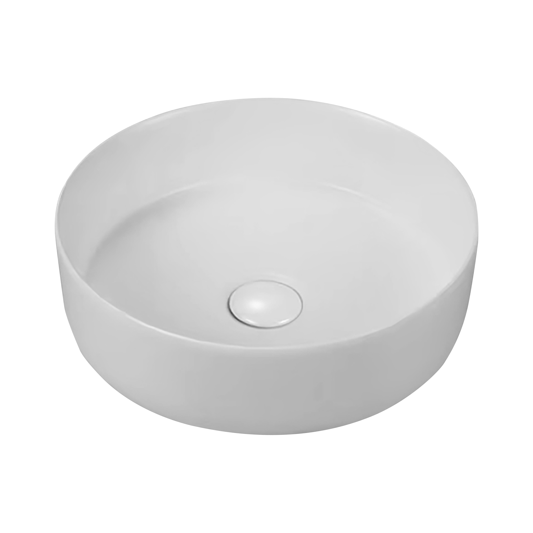 ALONI FIRA WASHBASIN – COUNTERTOP – WITHOUT OVERFLOW – WITHOUT TAP HOLE – WITH CLICK-CLACK WASTE – CERAMIC – 36X12.5X36 CM – MATT WHITE