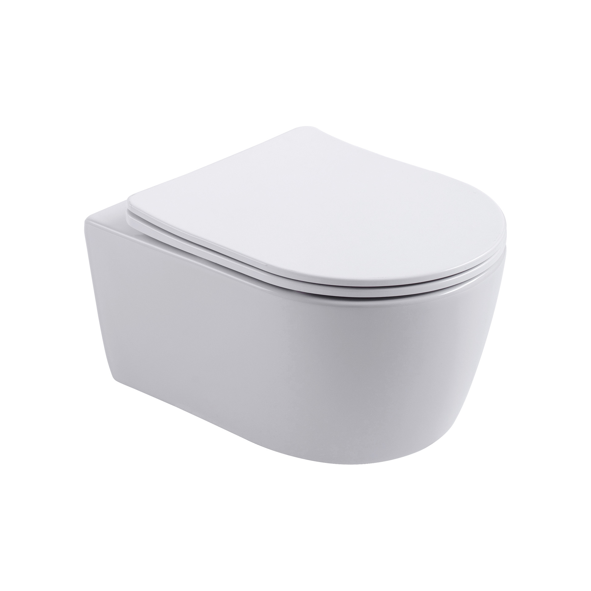 ALONI PRO WALL-HUNG TOILET - RIMLESS - WITH SEAT - DUROPLAST - SOFTCLOSE - QUICK RELEASE - COMPACT 49 CM - 36X25X49 CM - MATT WHITE
