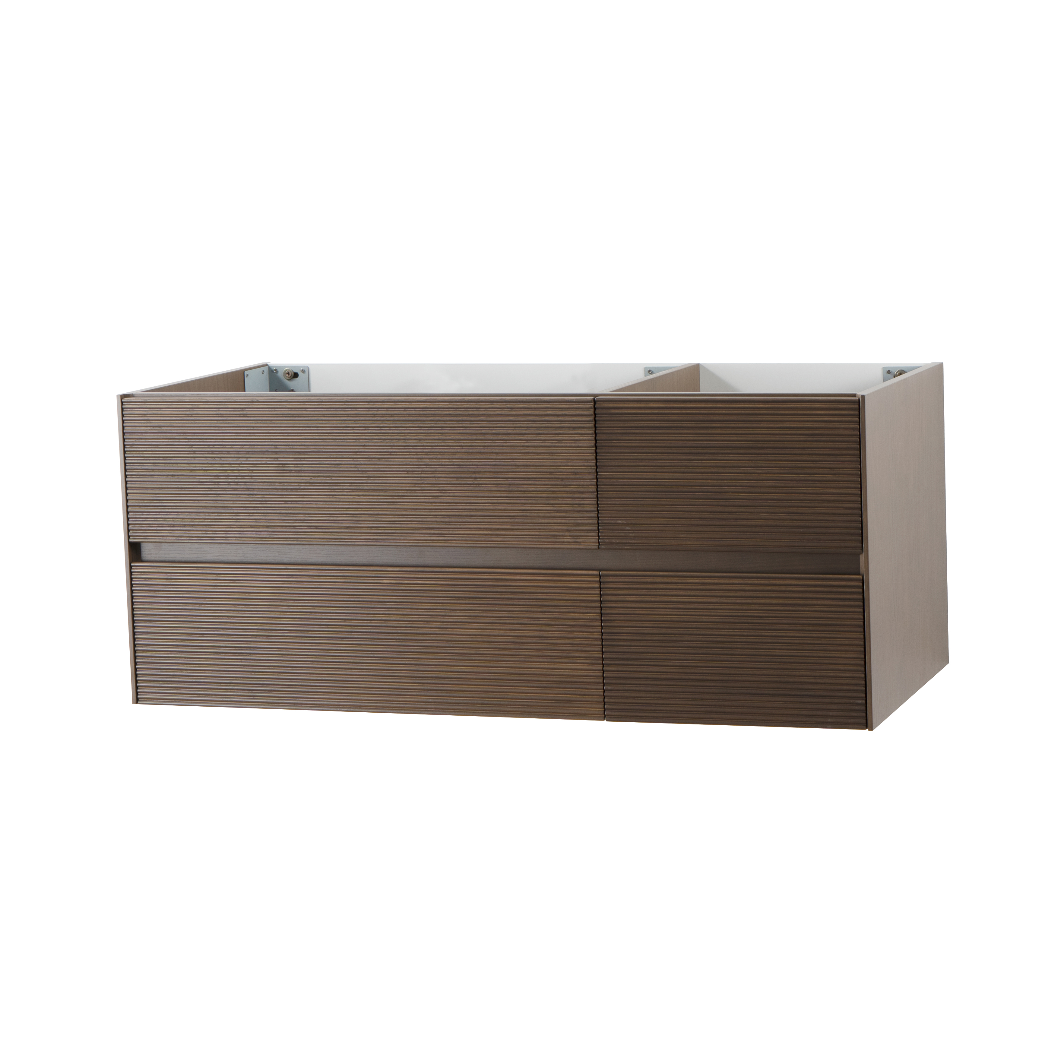 LAYDA WASTAFELONDERKAST - 4 LADES - GREEPLOOS  - SOFT CLOSE – 119X49X52 CM - DONKER WALNOTEN