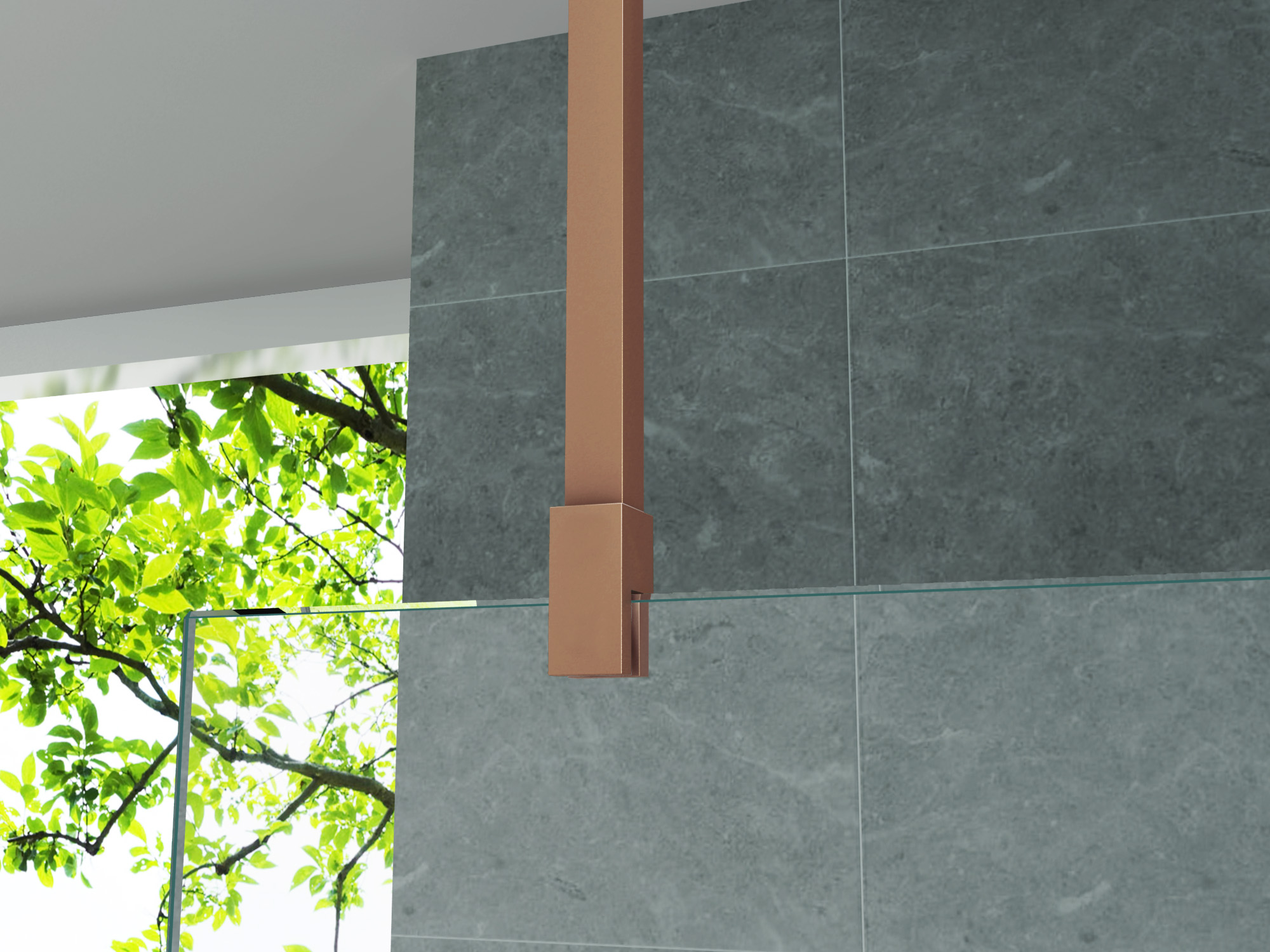 ALONI CEILING SUPPORT - ADJUSTABLE - 43-80 CM - BRUSHED COPPER