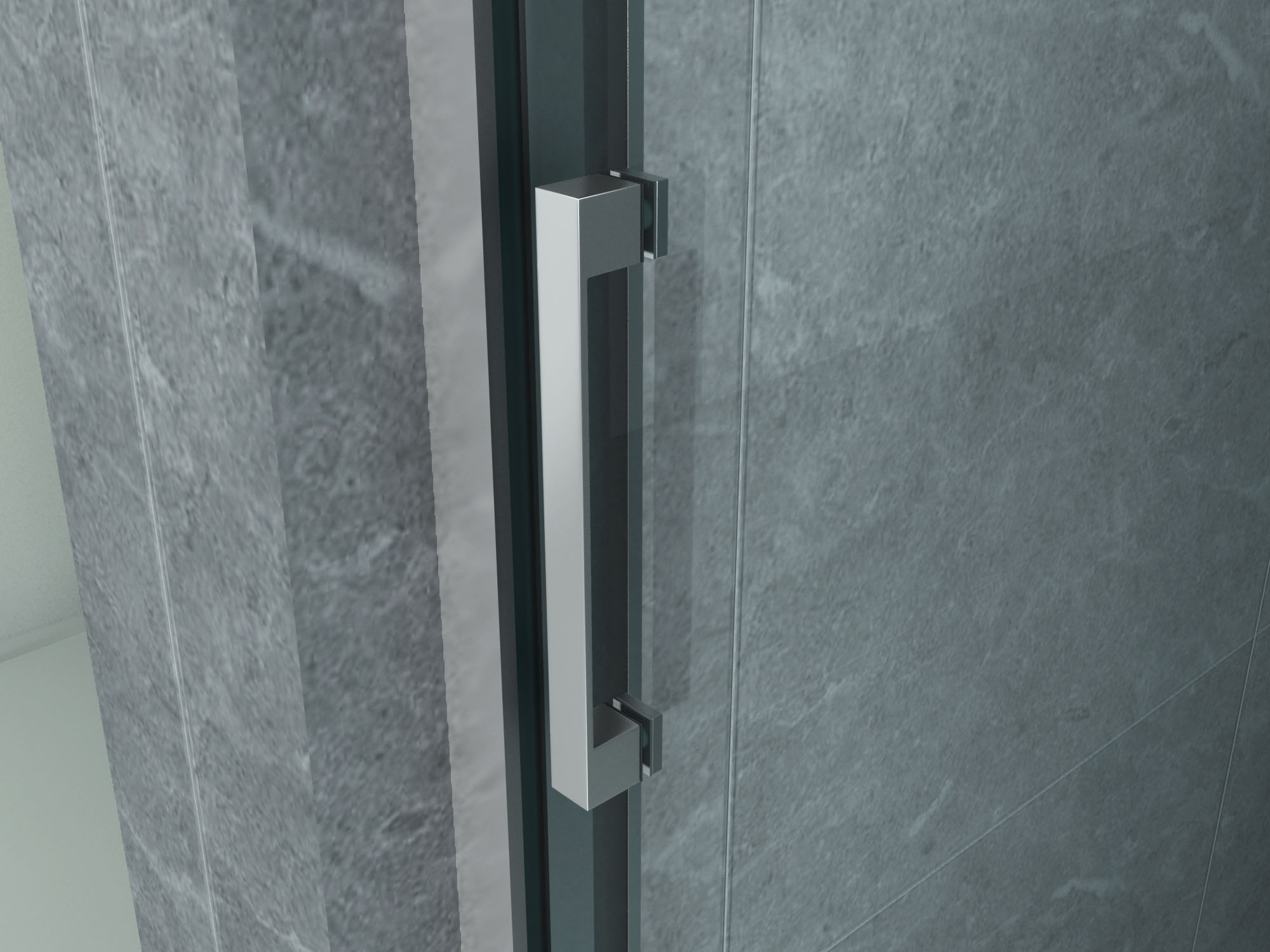 ALONI SCHUIFDEUR VOOR NIS - 3 DELIG - 800 X 2000MM - CHROOM - HELDER GLAS