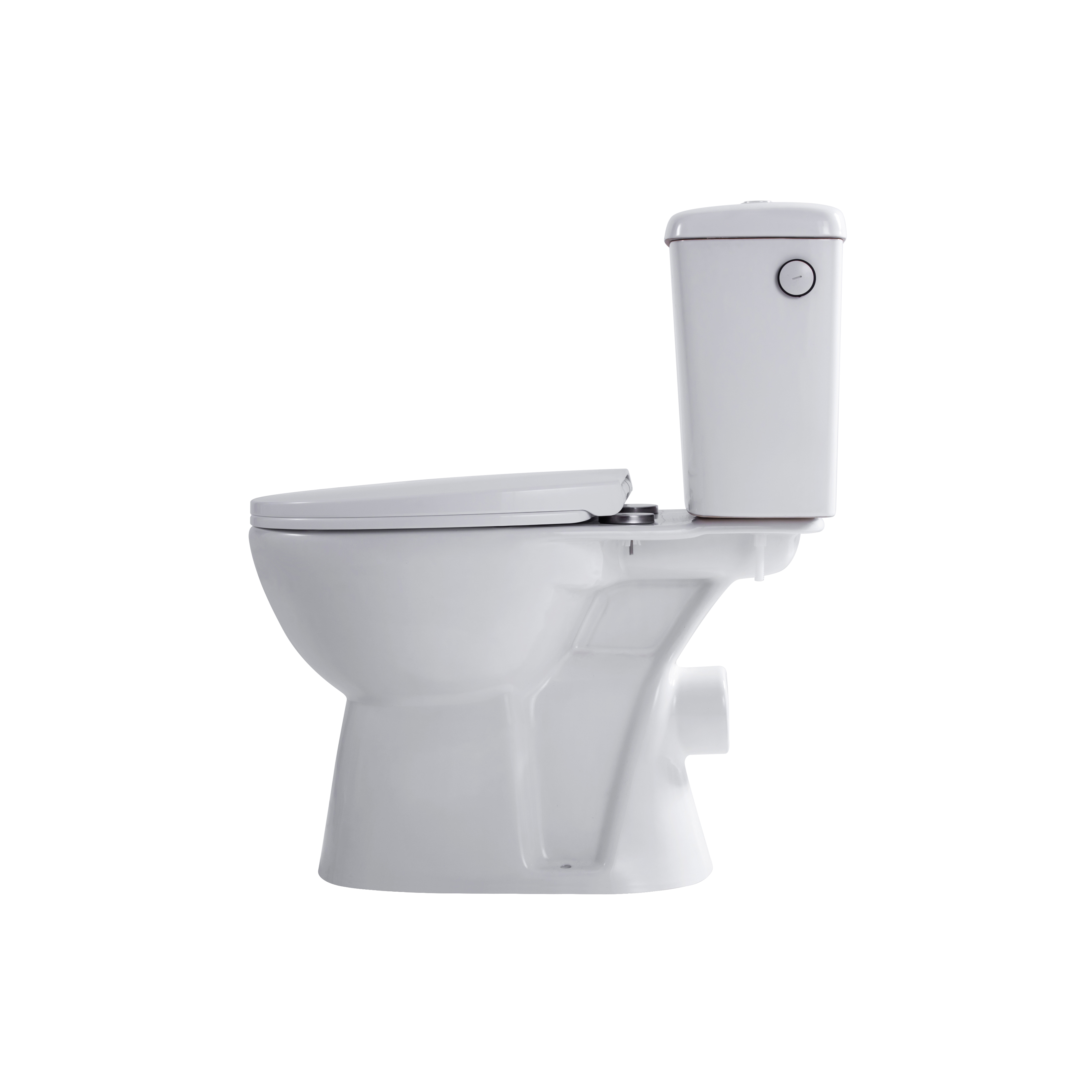 ALONI PRO DUOBLOC – FLOOR-STANDING TOILET – RIMLESS – P-TRAP – WALL OUTLET – WITH CISTERN – WITH FLUSHING MECHANISM – DUAL FLUSH 4/6L – WITH SEAT – SOFTCLOSE – QUICK RELEASE – 39X73X67 CM – GLOSSY WHITE