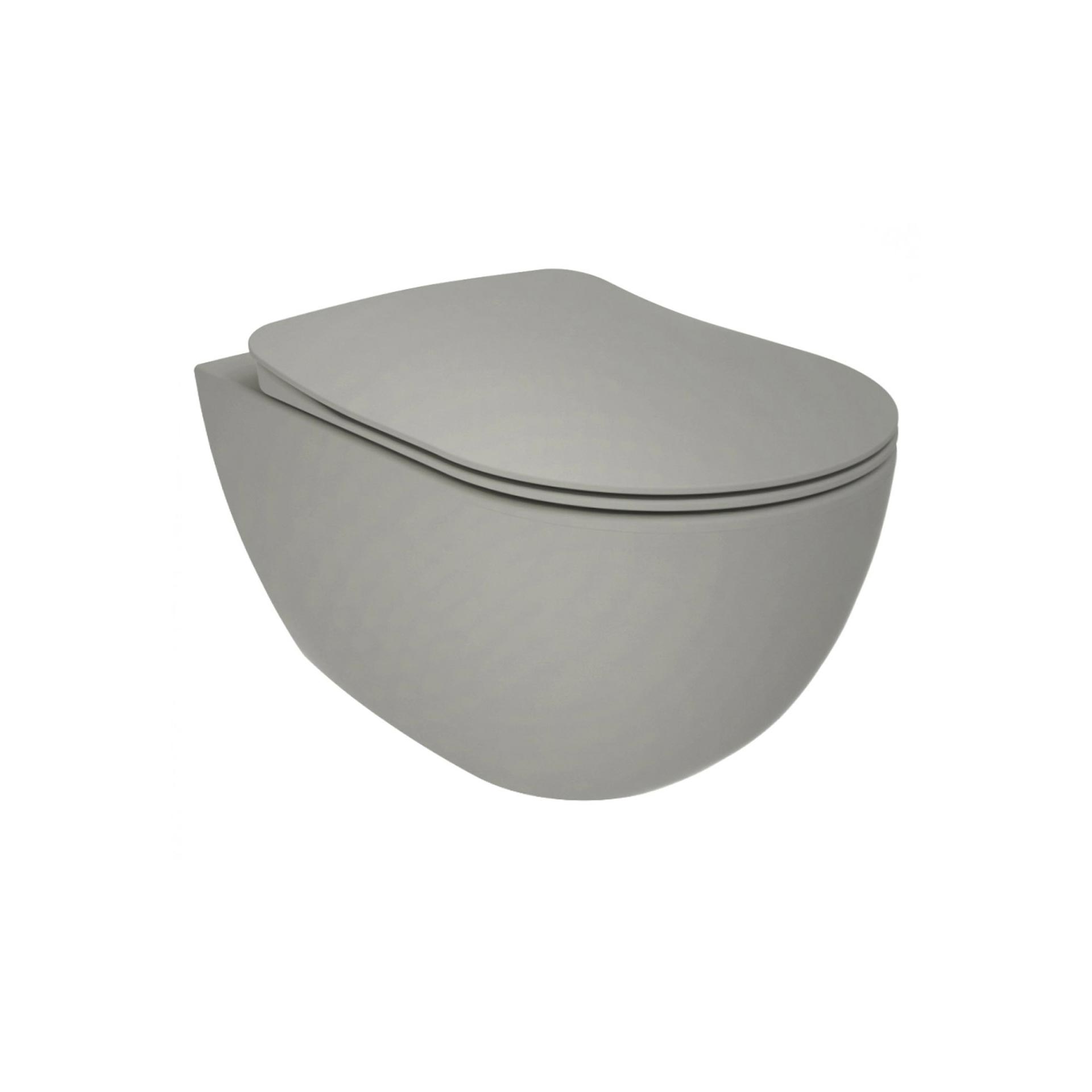 CREAVIT FREE HANGTOILET  - RANDLOOS - ZONDER ZITTING - MAT KOEL GRIJS