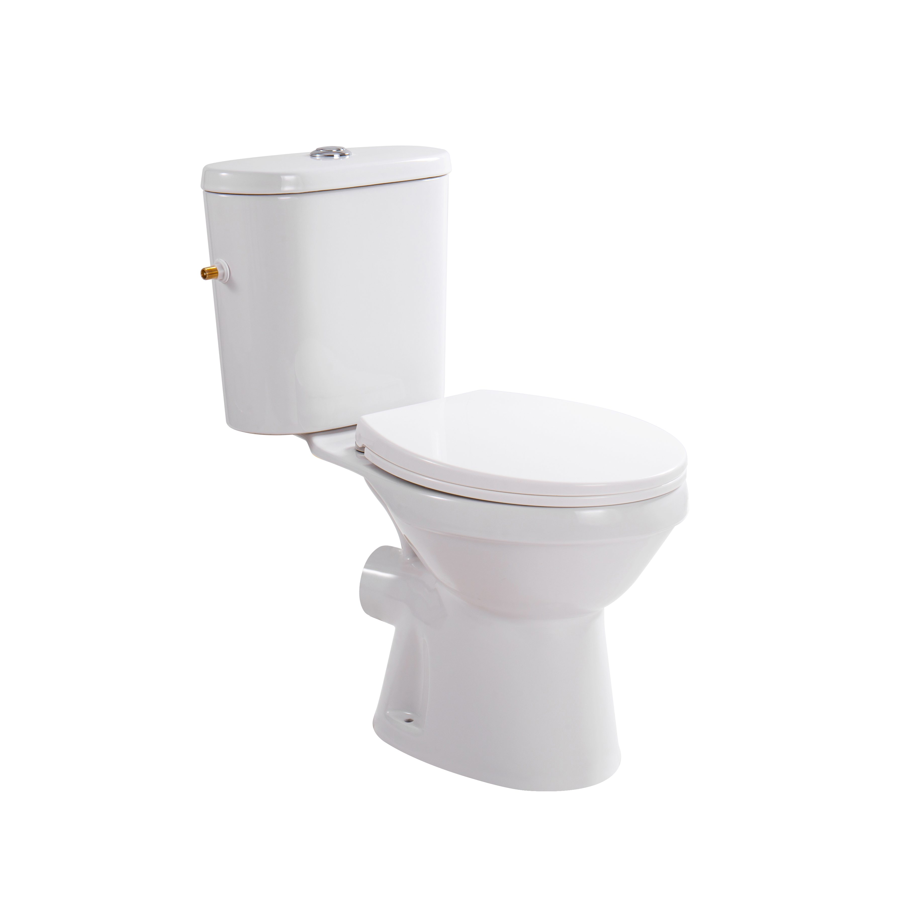 ALONI PRO5027 DUOBLOK - STAAND TOILET MET BIDET - RANDLOOS - P-TRAP - MUURUITLAAT - MET RESERVOIR - MET SPOELMECHANISME - DUBBELE SPOELFUNCTIE 4/6L - MET ZITTING - SOFTCLOSE - QUICK RELEASE - 40X79X65 CM - WIT